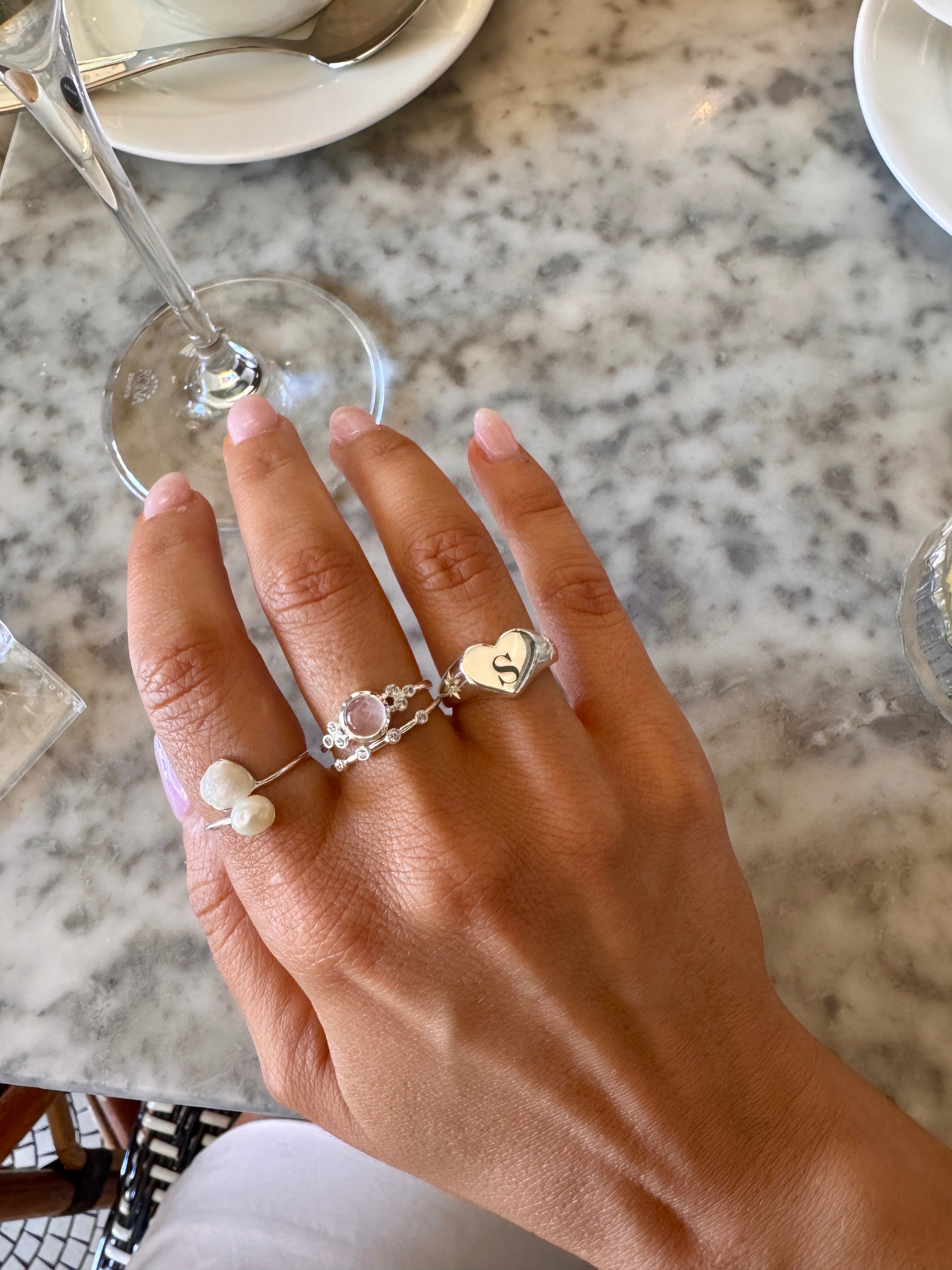 Everly Pearl Ring (Silver)