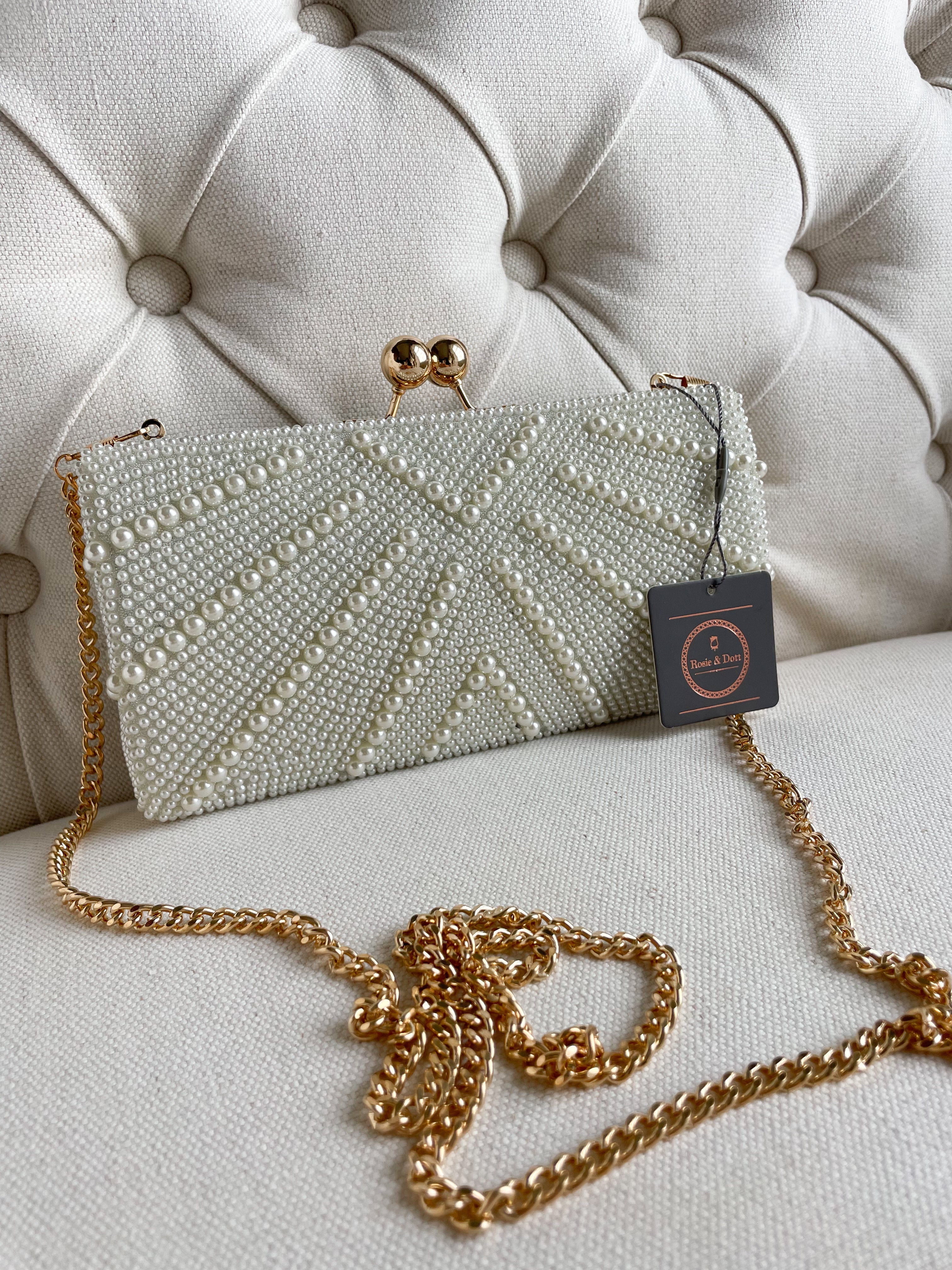 Rose gold and silver cheap clutch bag