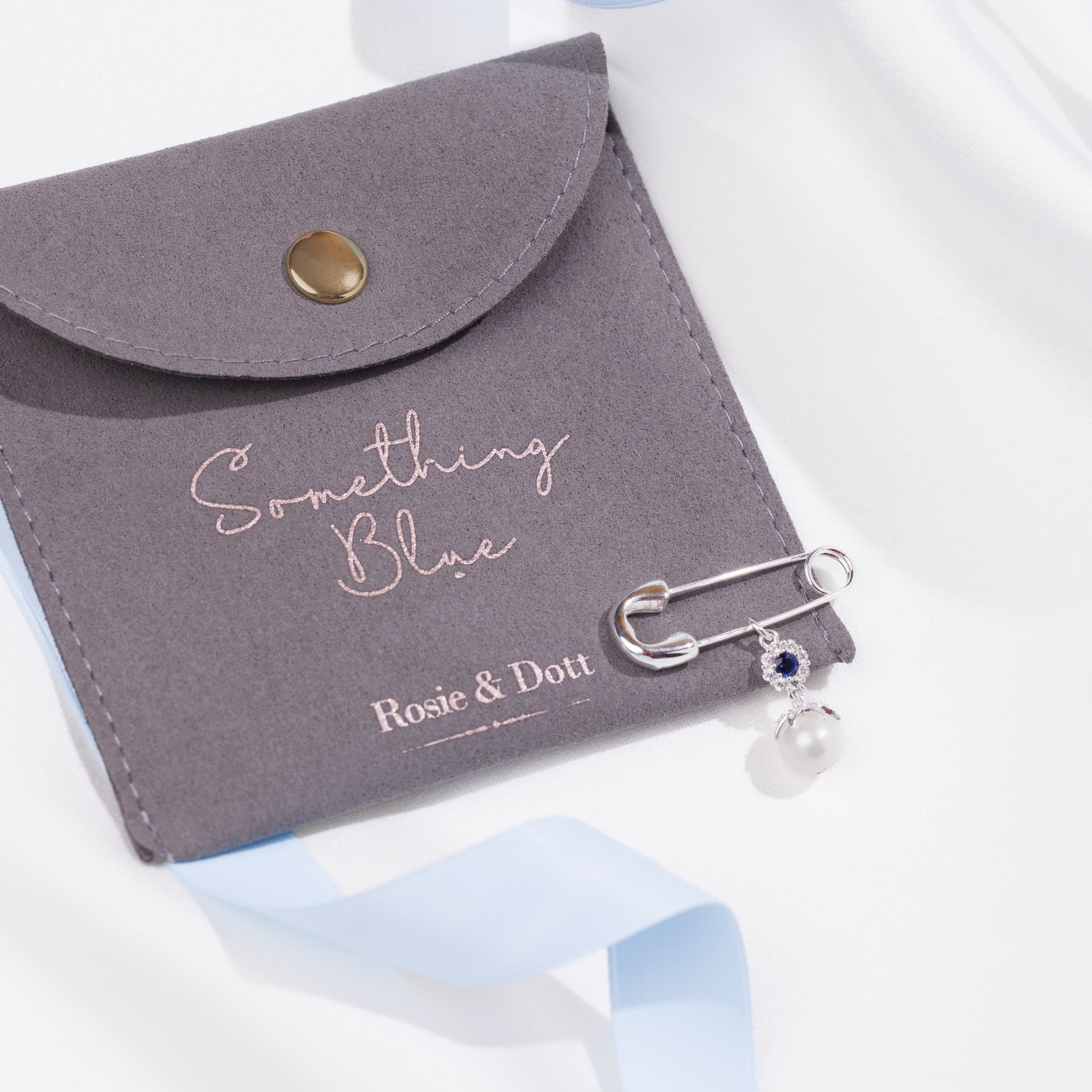 Something Blue Pin - Sapphire Rose (Silver)