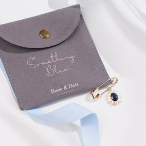 Something Blue Pin - Sapphire Oval (Gold)