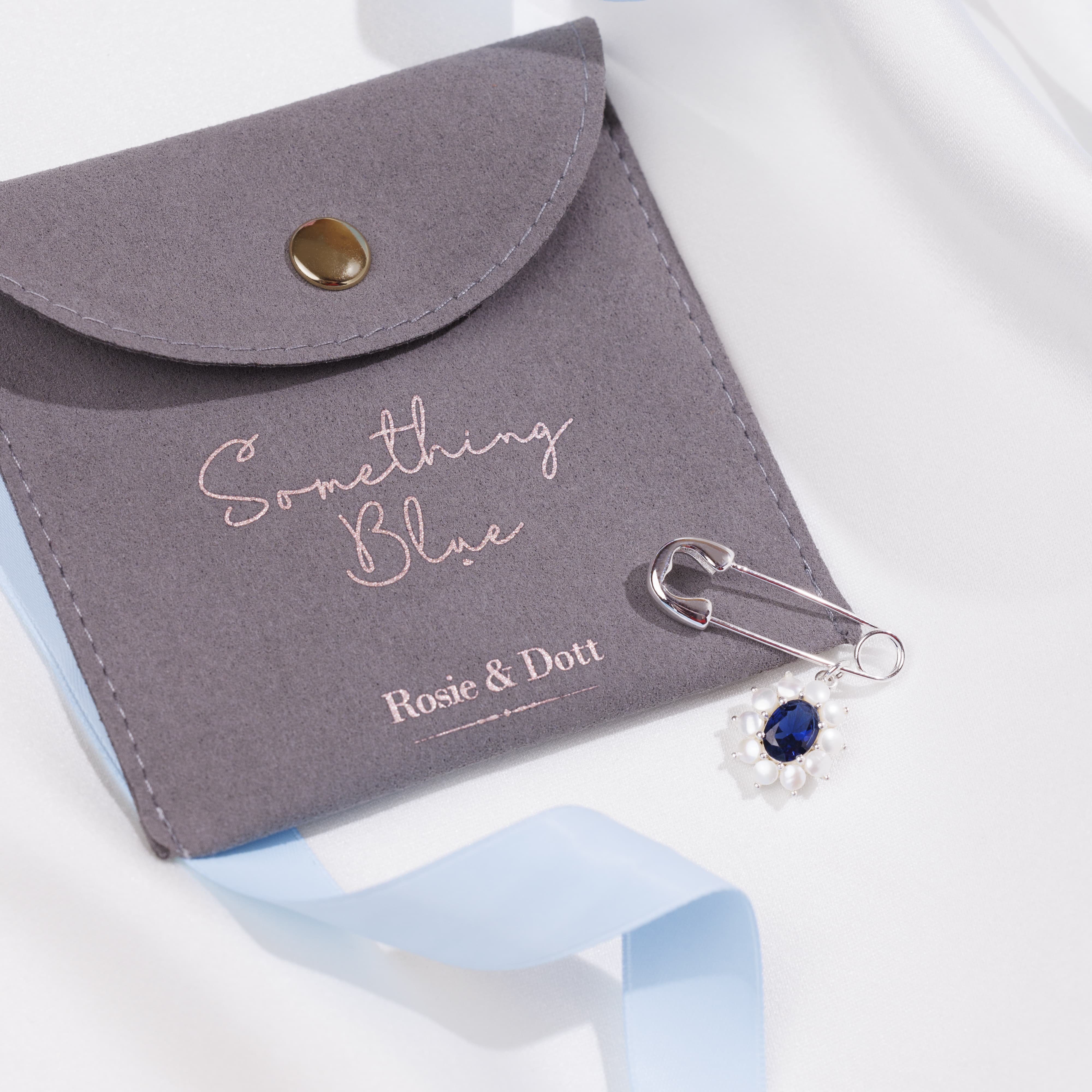 Something Blue Pin - Sapphire Oval (Silver)