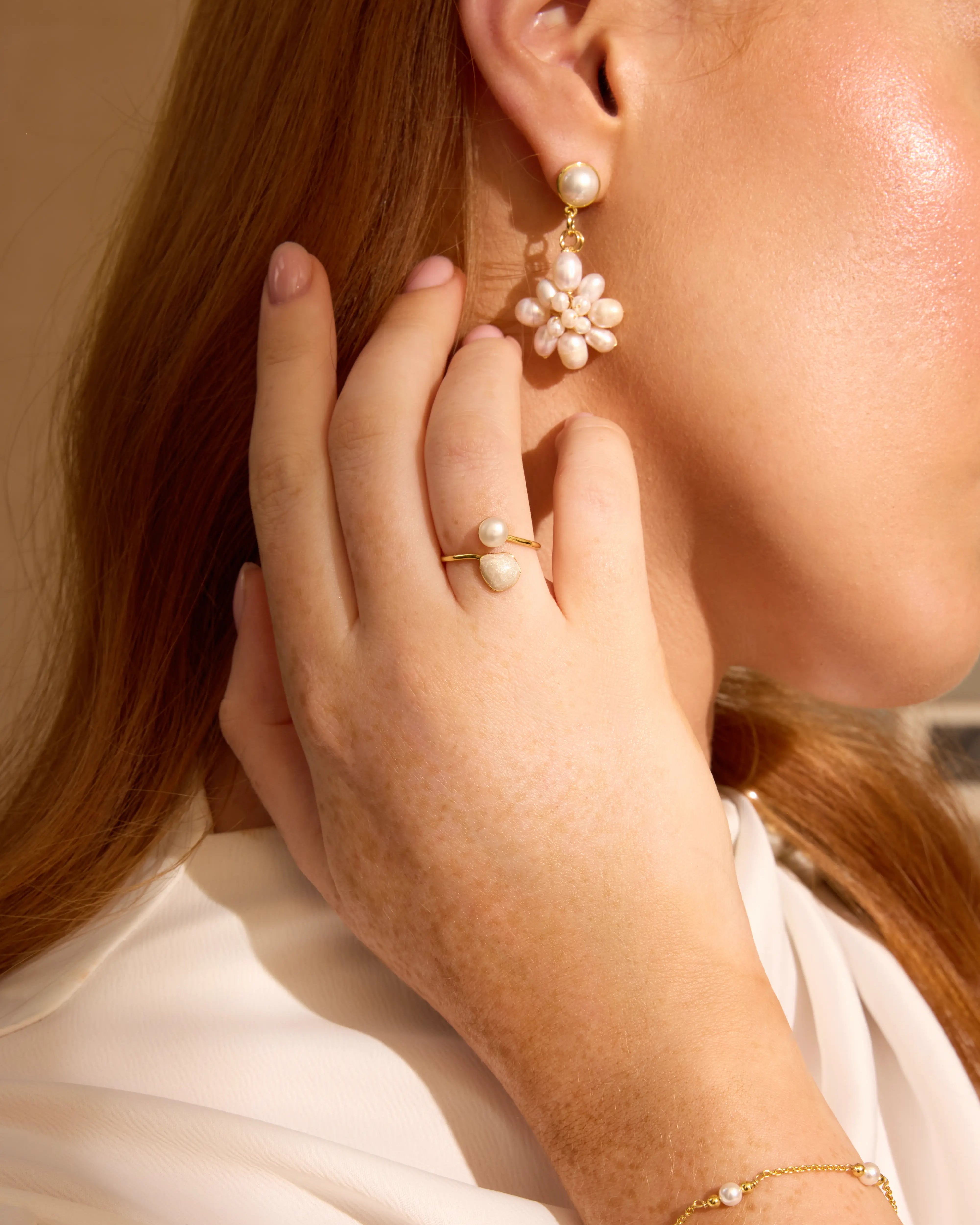 Everly Pearl Ring (Gold)