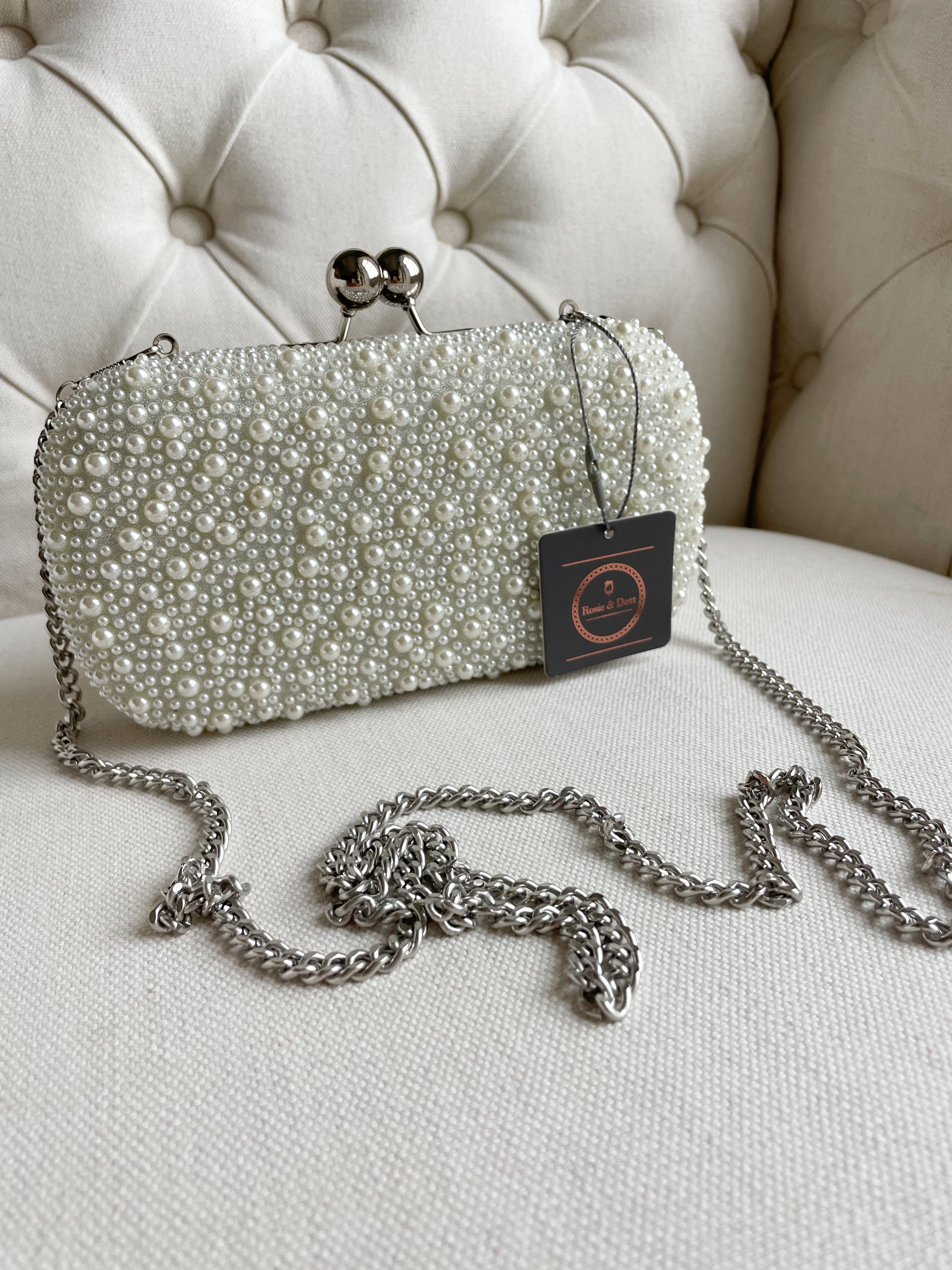 Silver pearl 2024 clutch bag