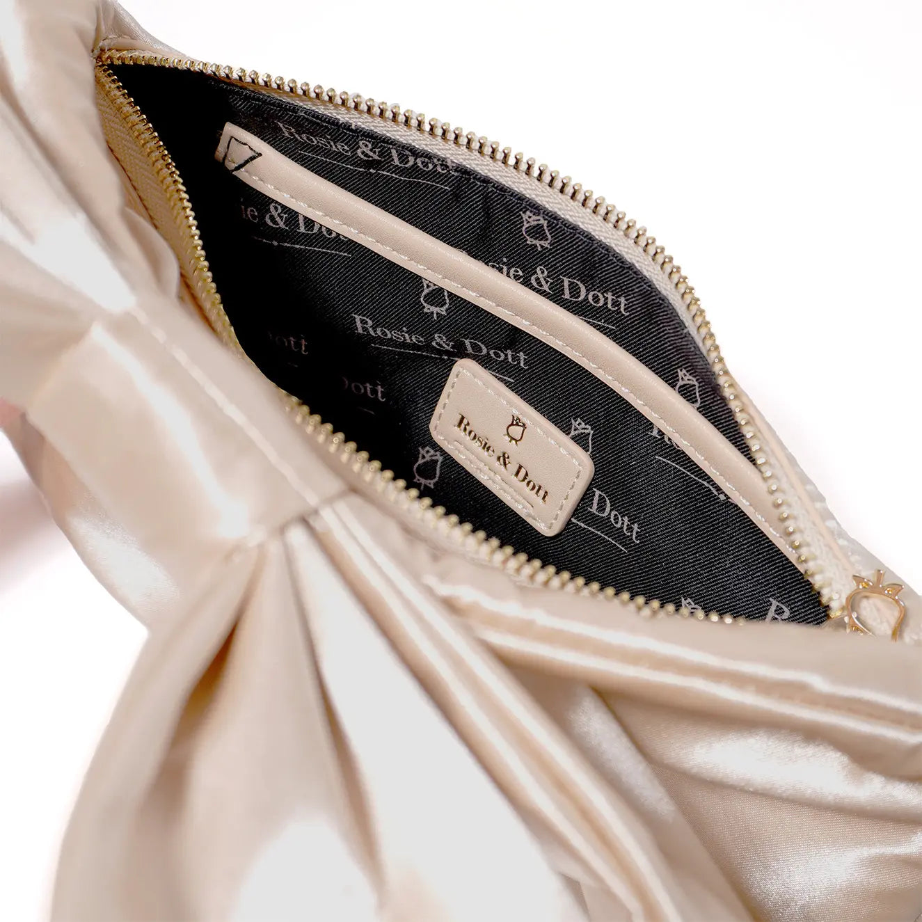 Satin Bow Bag (Champagne)