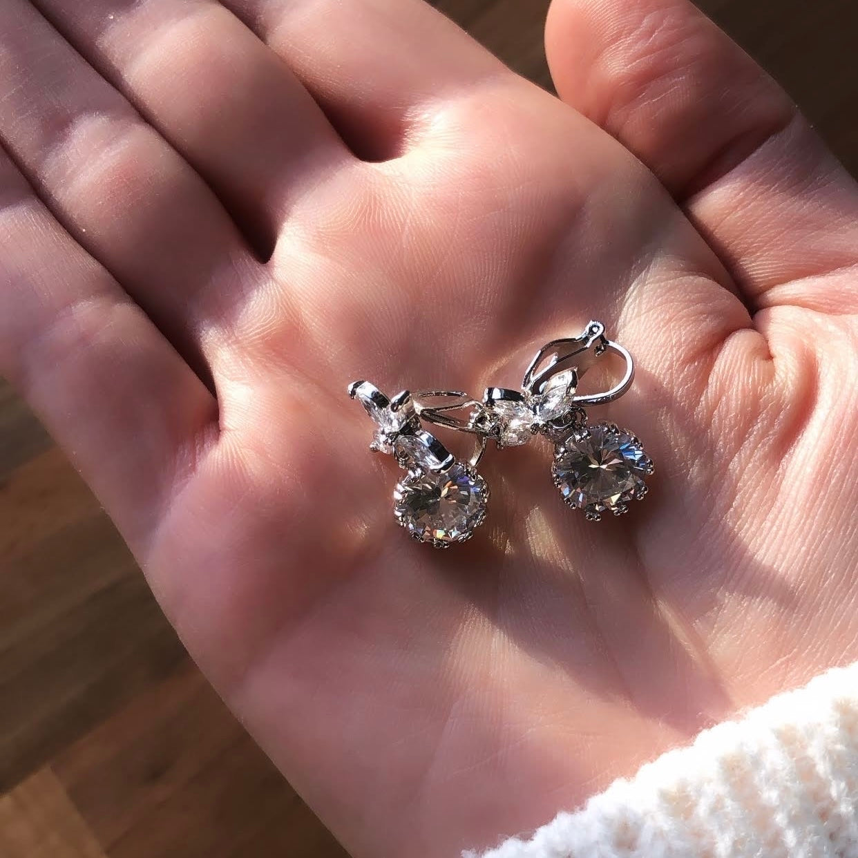 Clip On Forget Me Not Earrings (Silver)