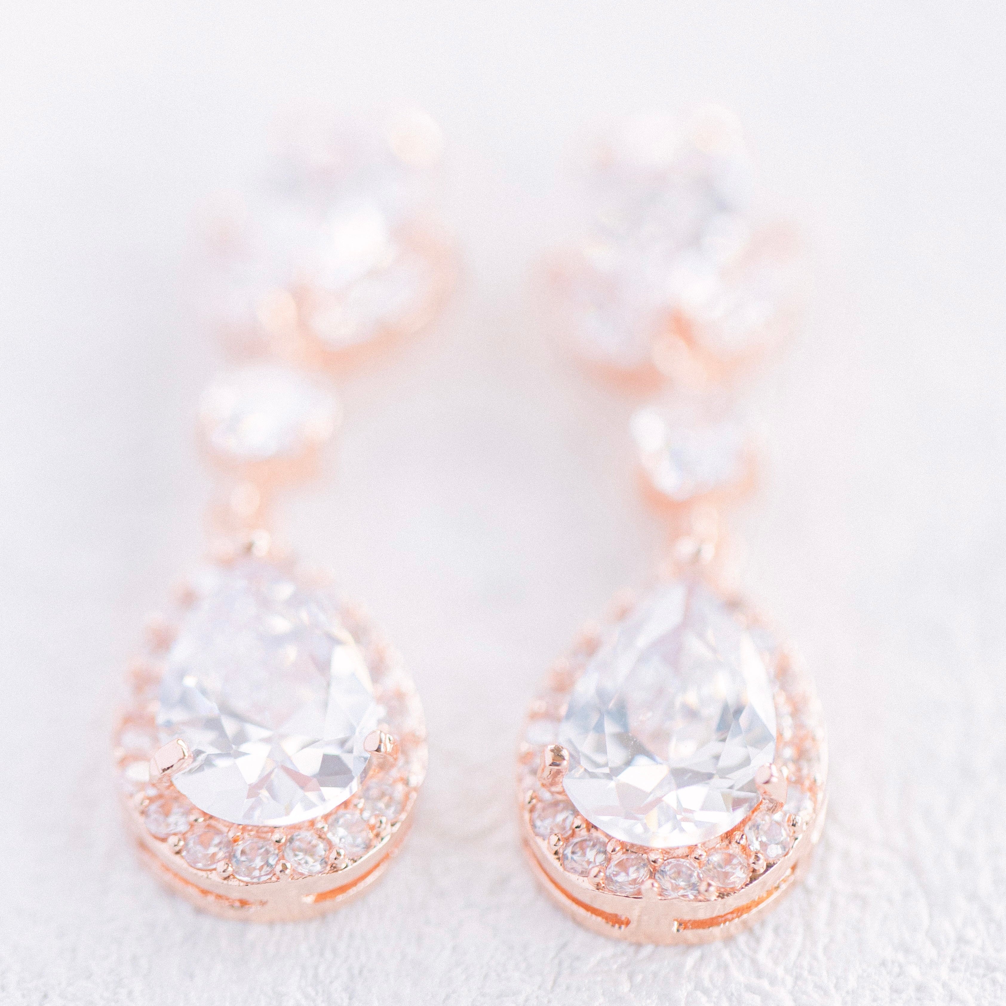 Bedazzled Earrings (Rose Gold)