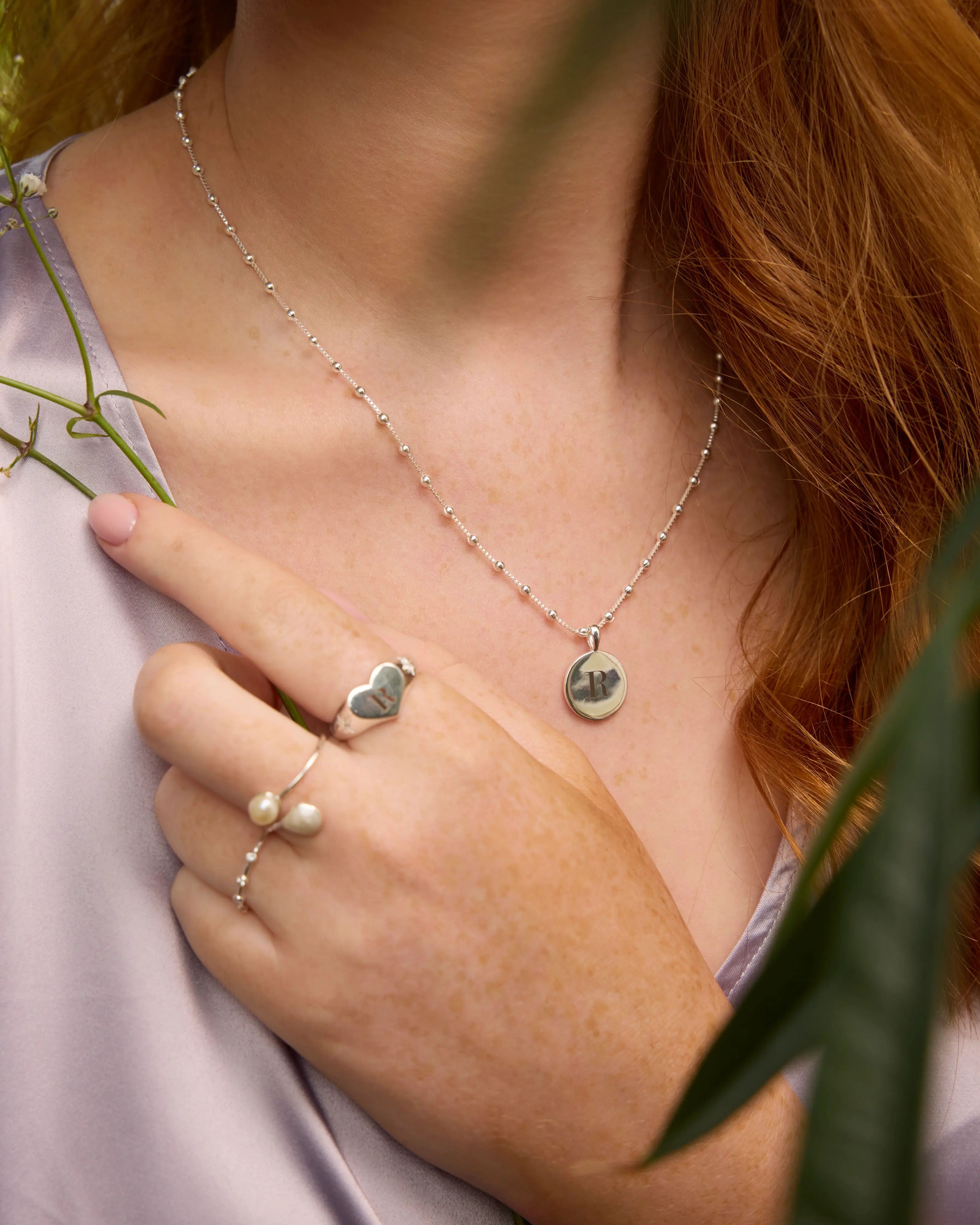 Initial Coin Necklace (Silver)