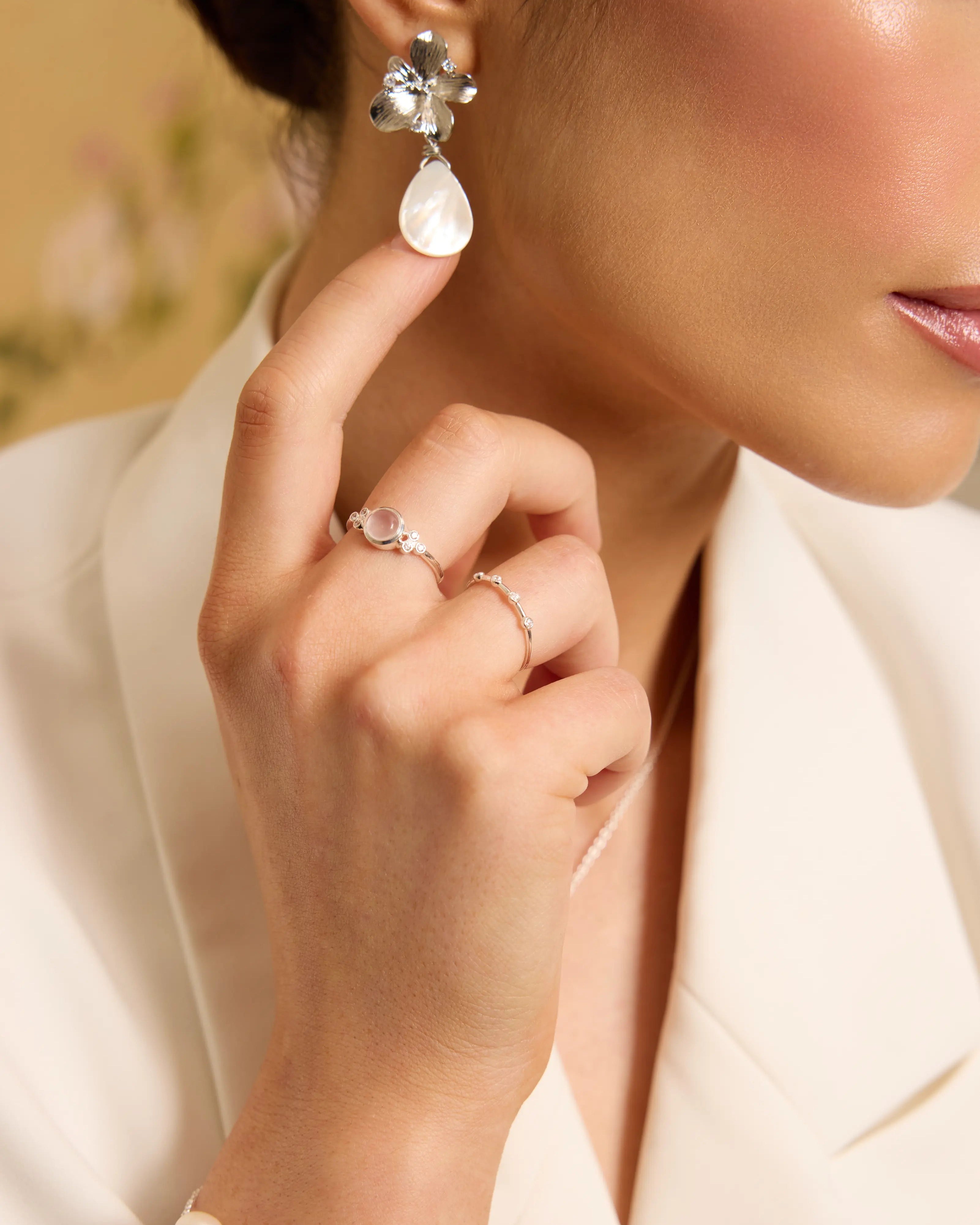 Rose Quartz Ring (Silver)