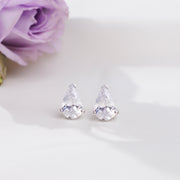 Pear Drop Studs (Silver)