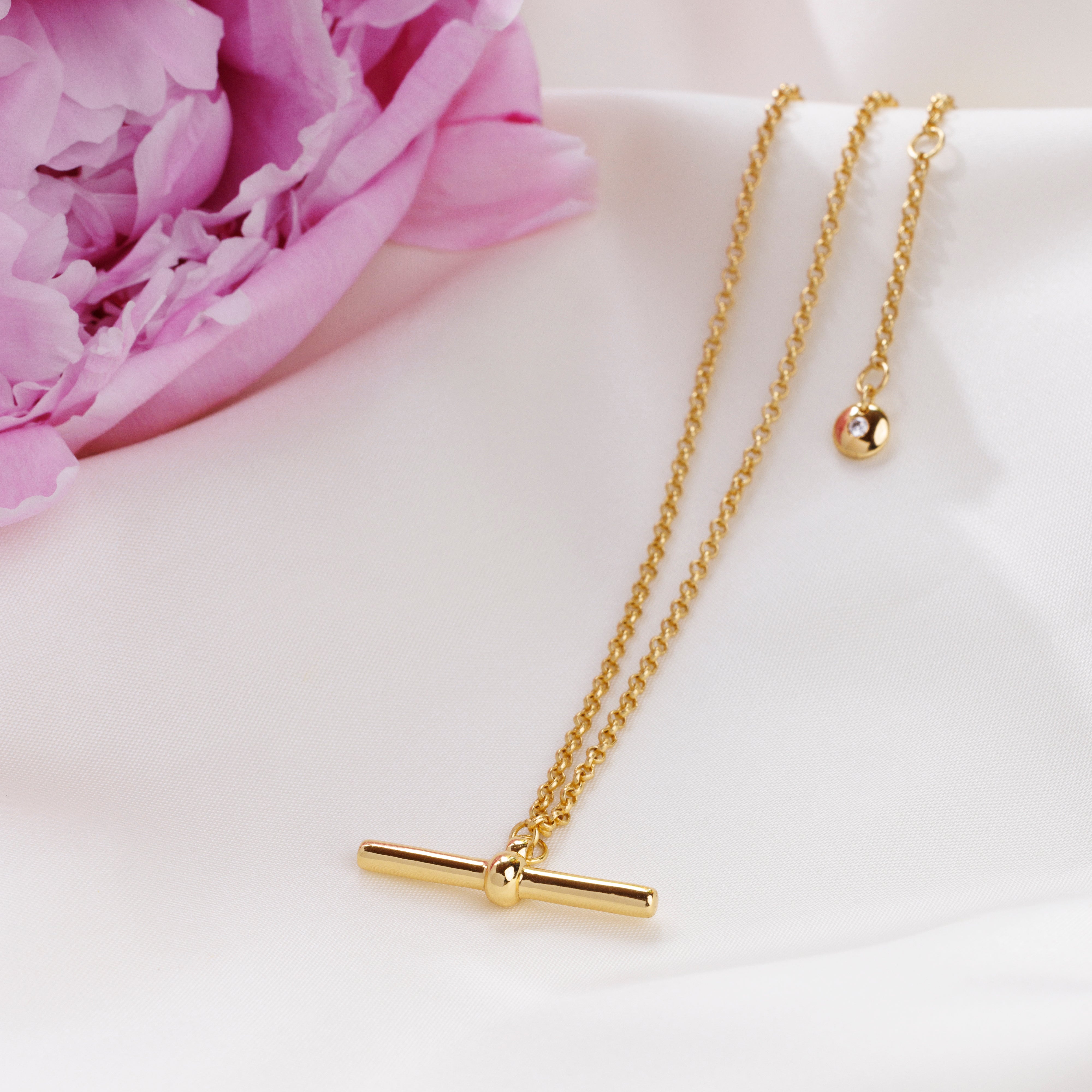 T-Bar Necklace (Gold) – Rosie Dott - Main Image