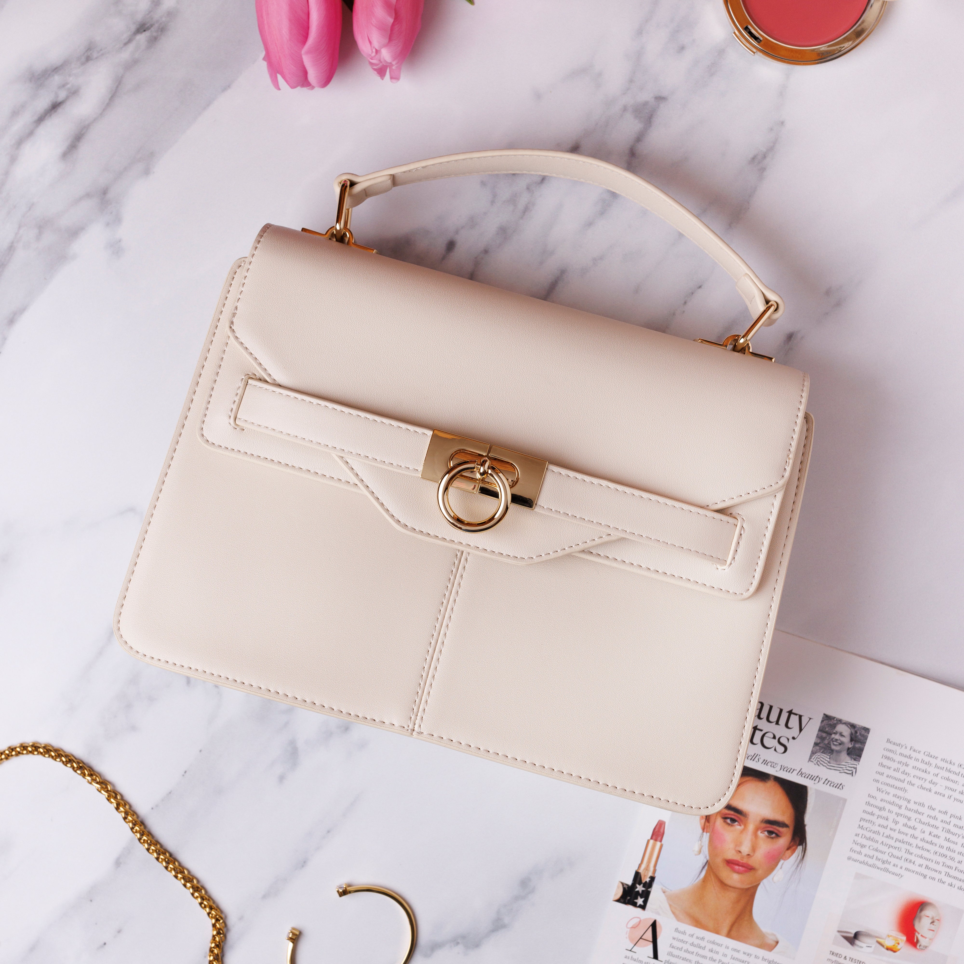 Margot Handbag (Cream) – Rosie Dott - Main Image