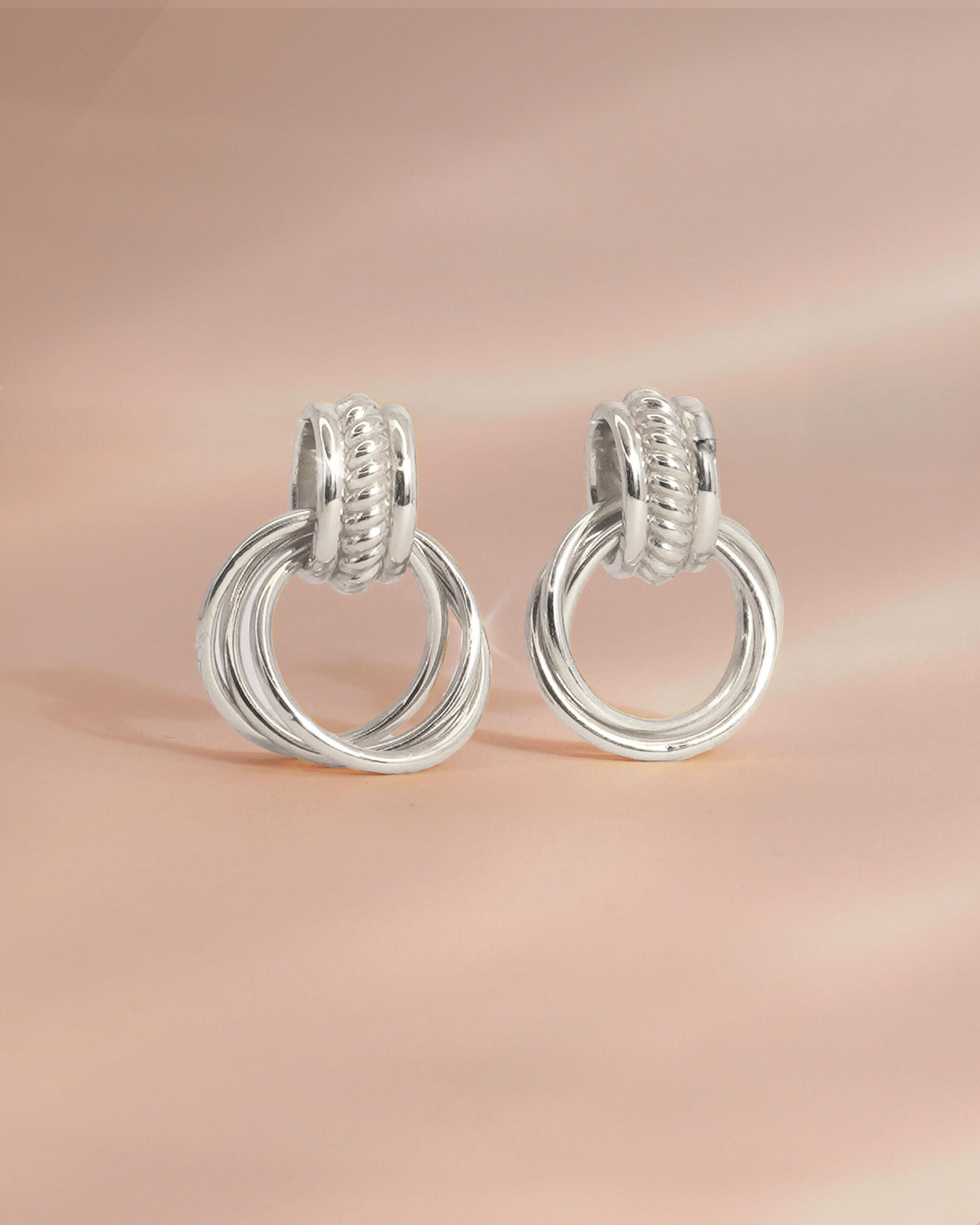 Woven Trio Earrings (Silver)