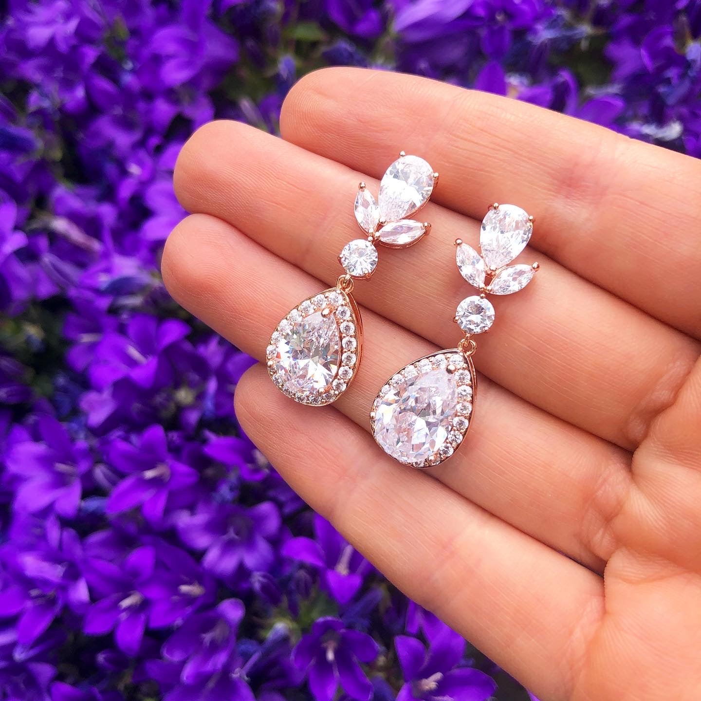 Bedazzled Earrings (Rose Gold)