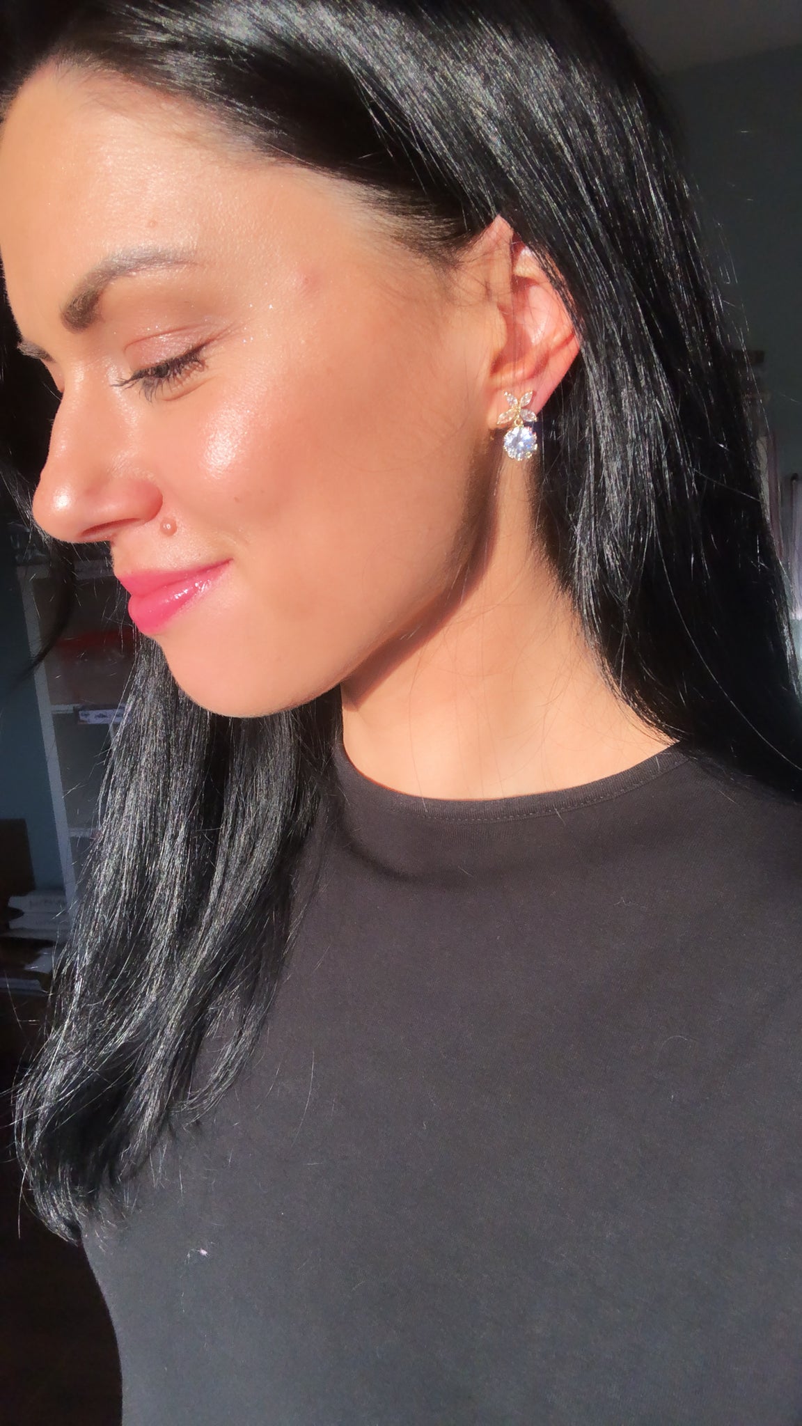 Clip On Forget Me Not Earrings (Gold)