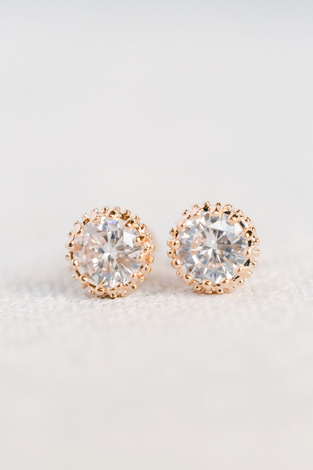 Halo Stud Earrings (Rose Gold)