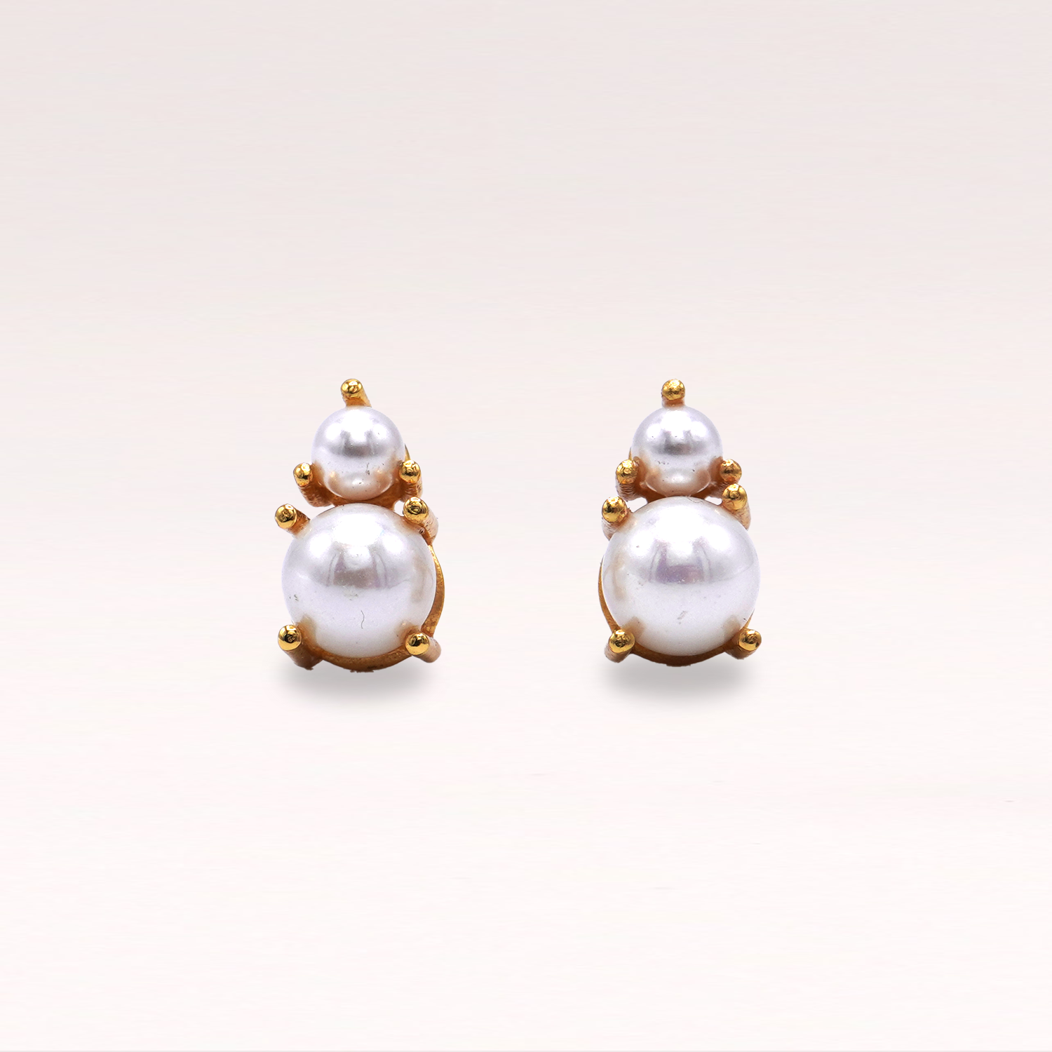 Mini Double Pearl Studs