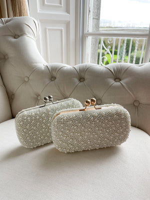 Pearl Cluster Clutch Bag (Gold)