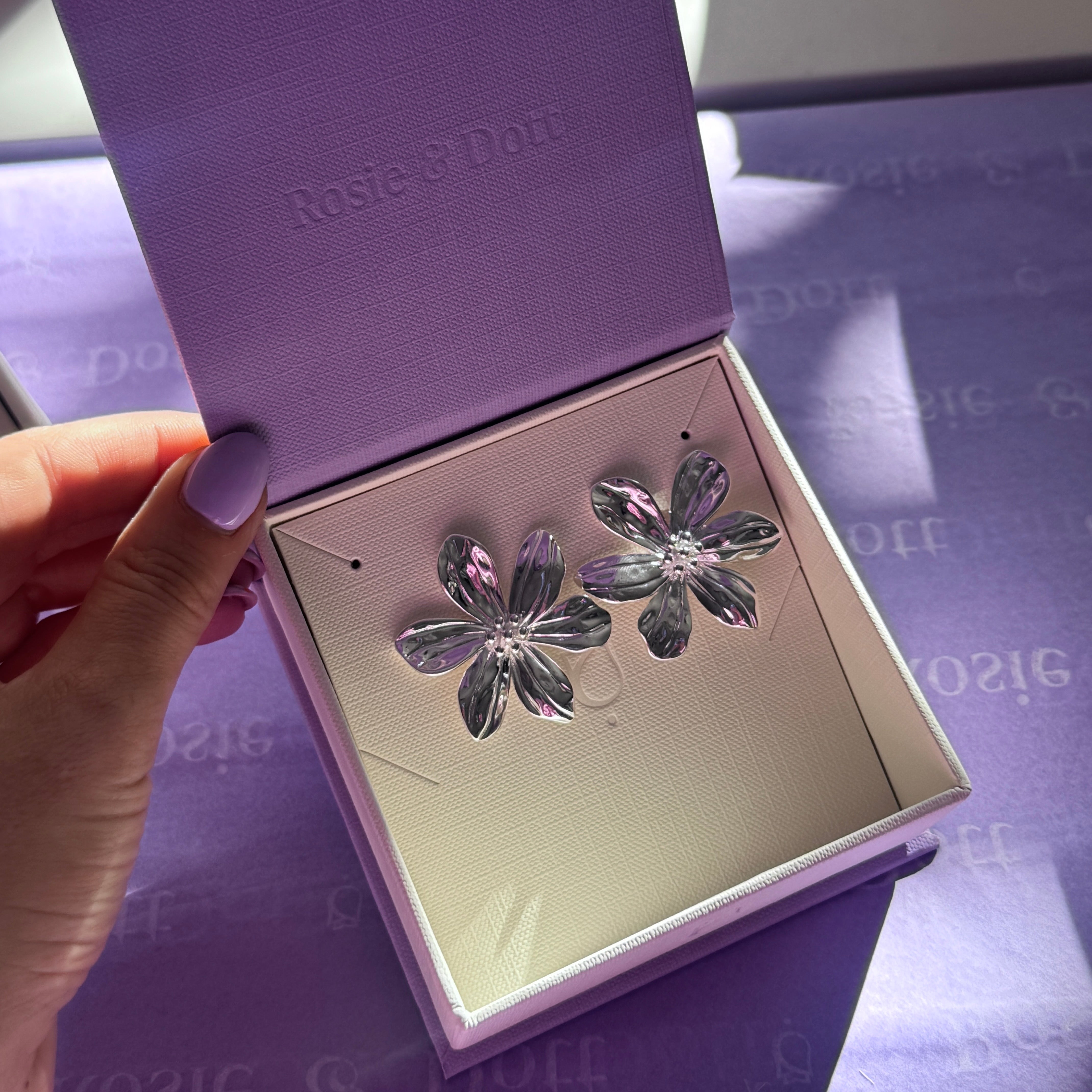 Silver Flora Earrings