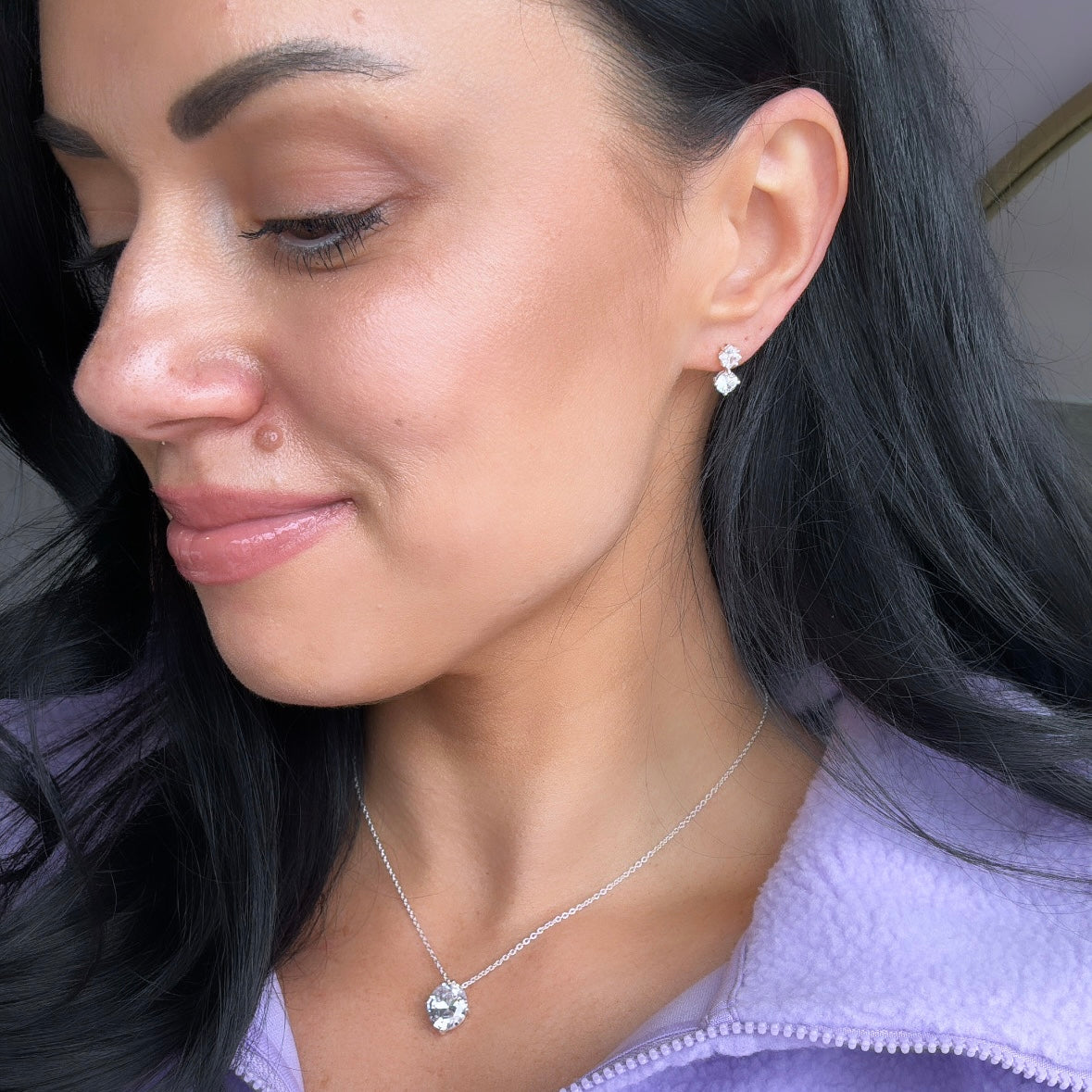 Double Diamond Studs (Silver)