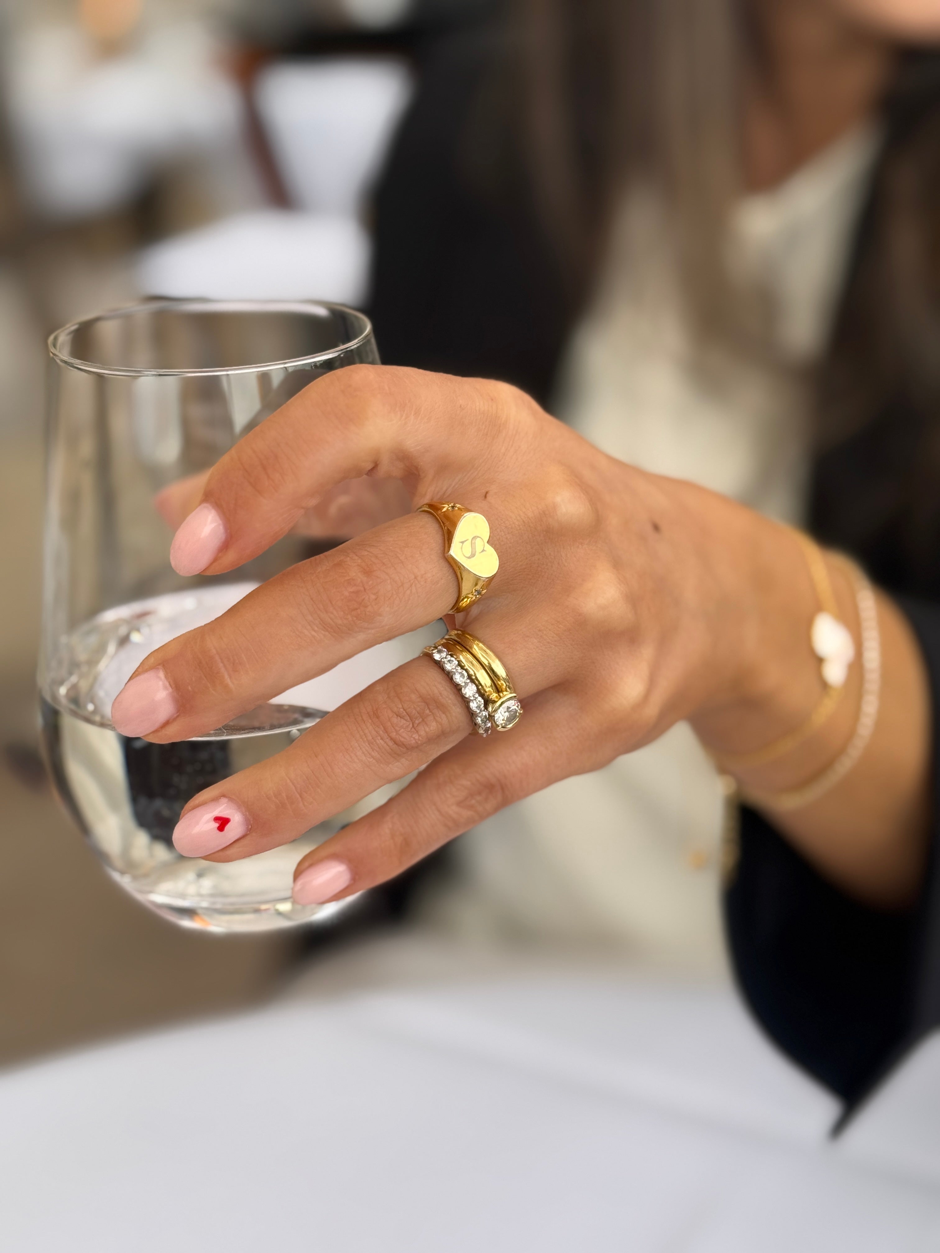 Heart Initial Ring (Gold)