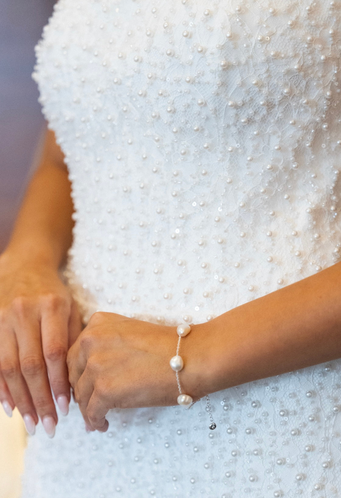 Pearl Cluster Bracelet (Silver)