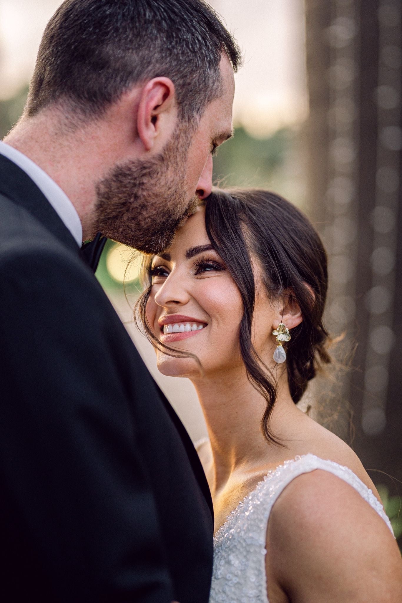 Flower Pearl Drop Earrings (Gold)