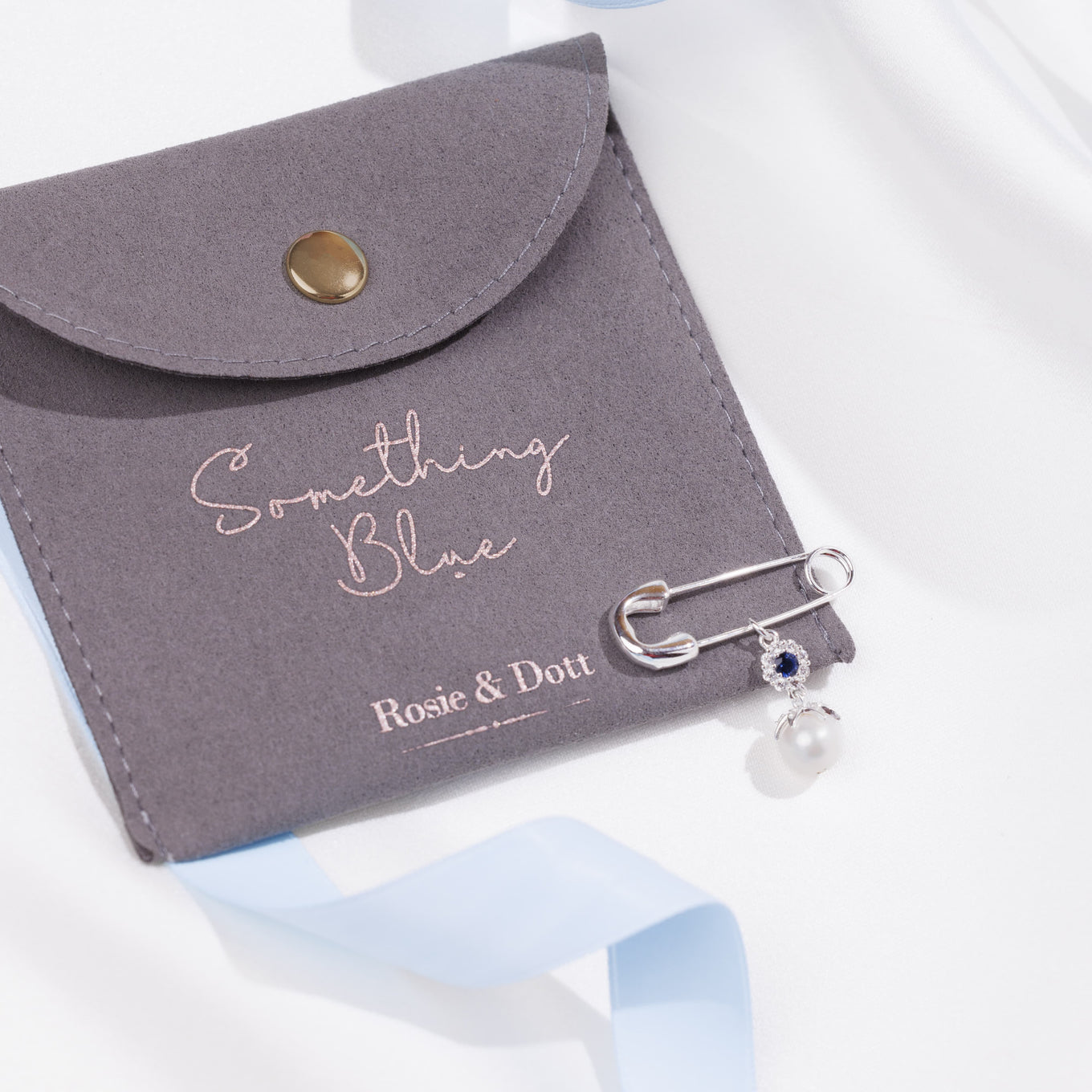 Something Blue Pin - Sapphire Rose (Silver)