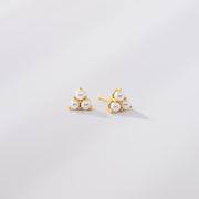 Triple Pearl Studs