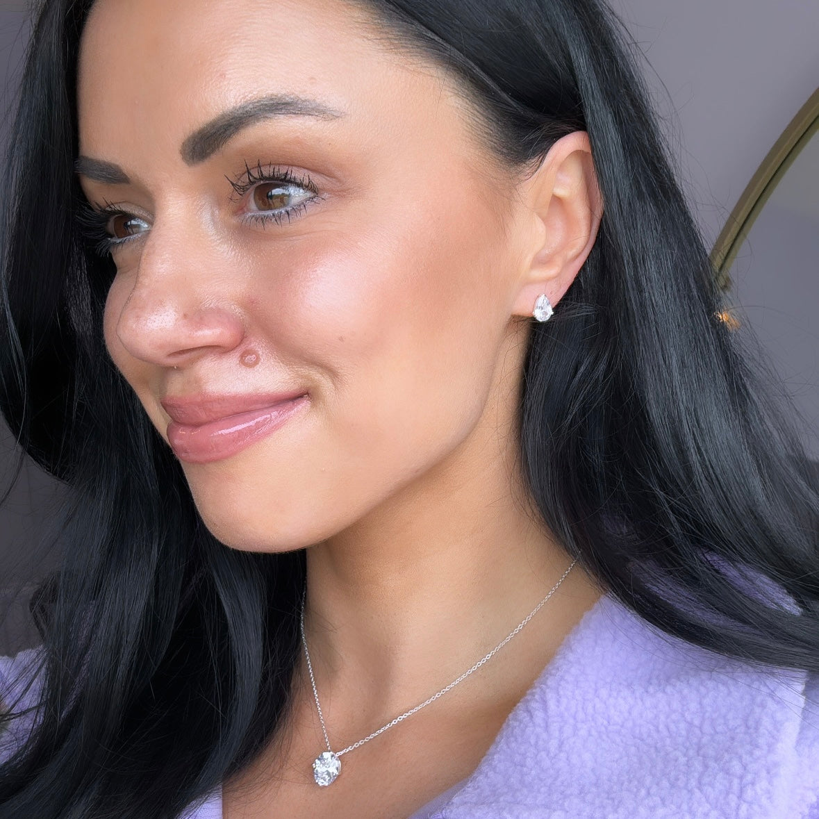 Pear Drop Studs (Silver)