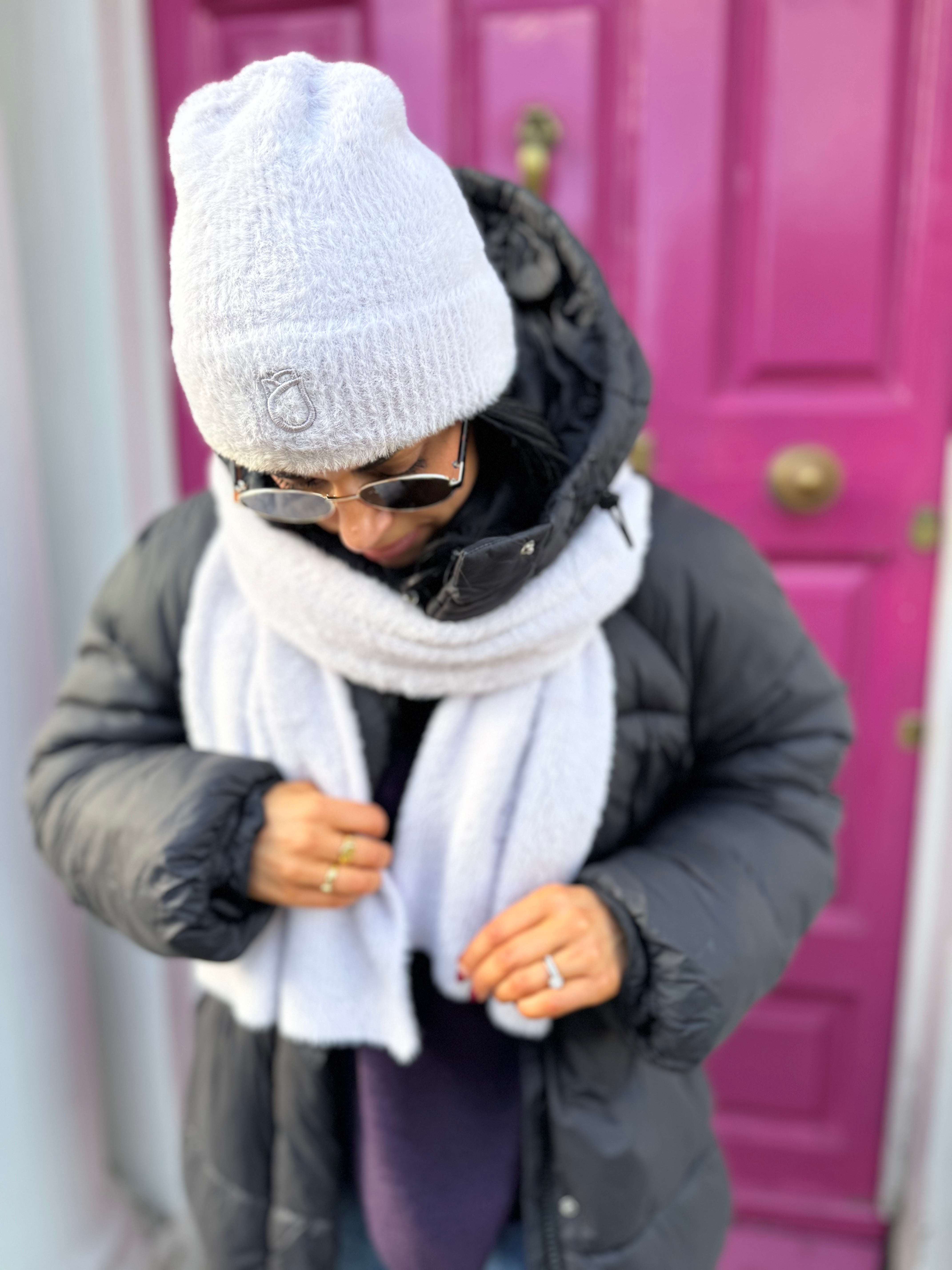 Soft Touch Pale Lilac Hat & Scarf Set