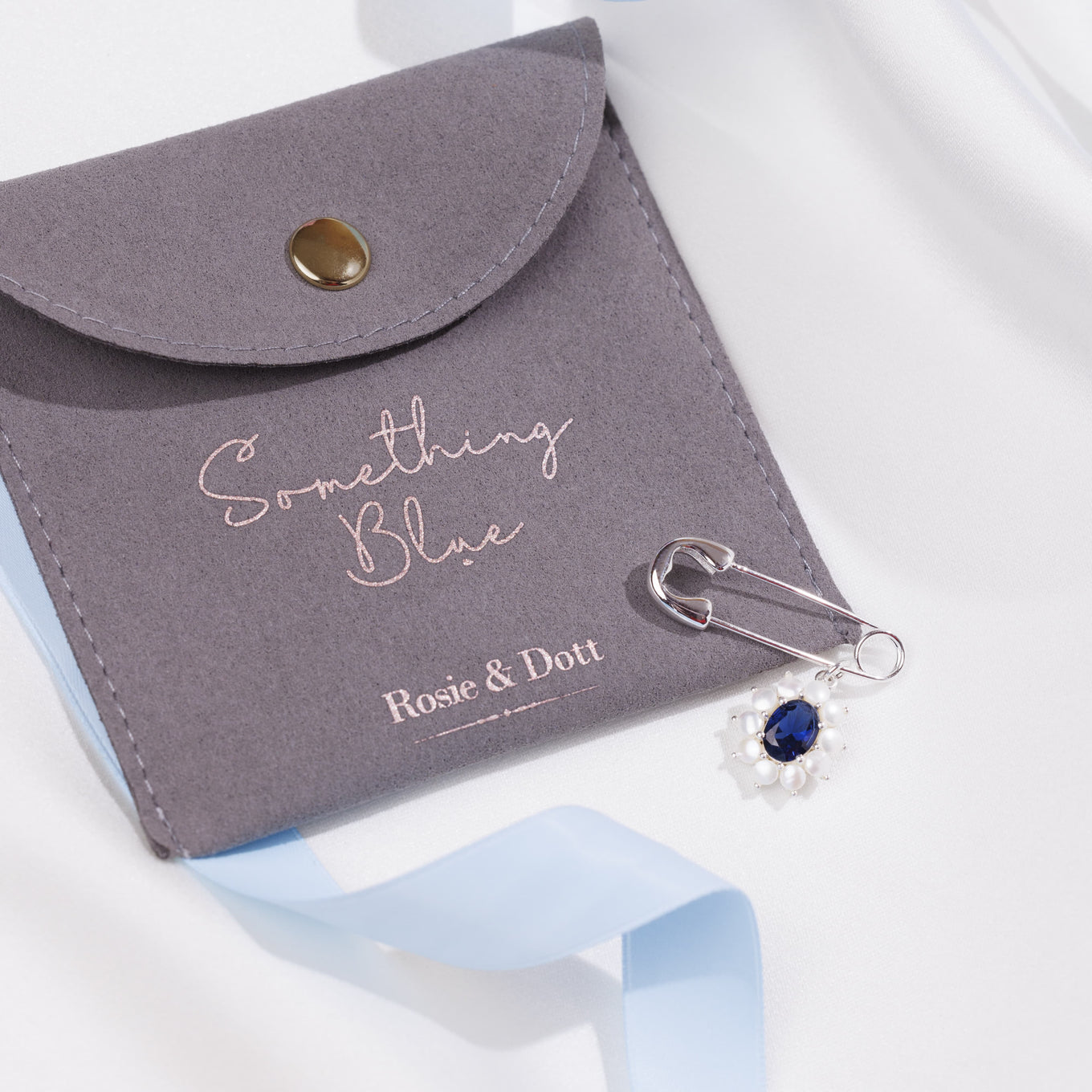 Something Blue Pin - Sapphire Oval (Silver)