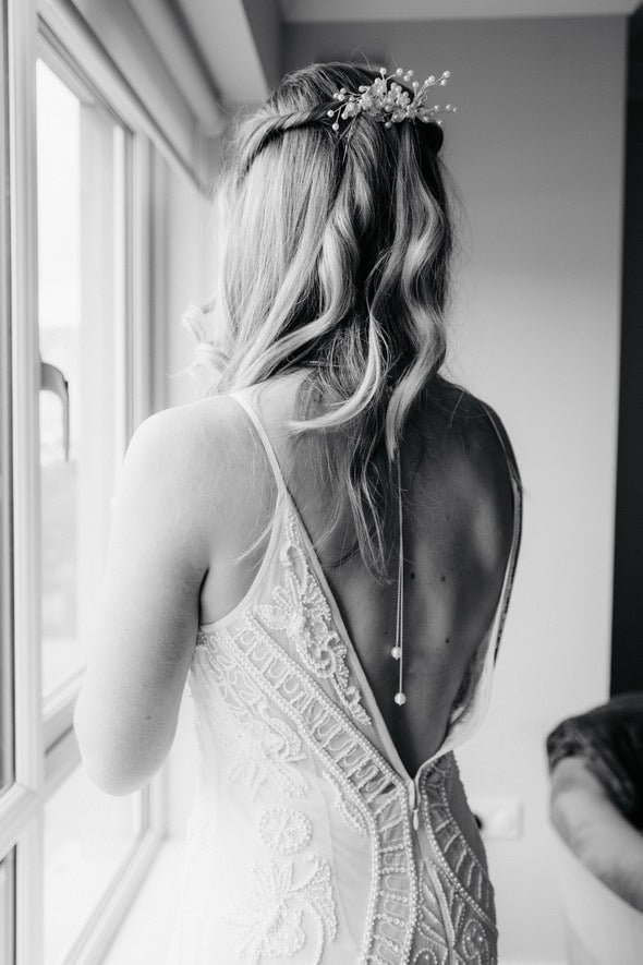 Pearl Back Necklace (Gold)