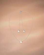 Pearl Back Necklace (Silver)