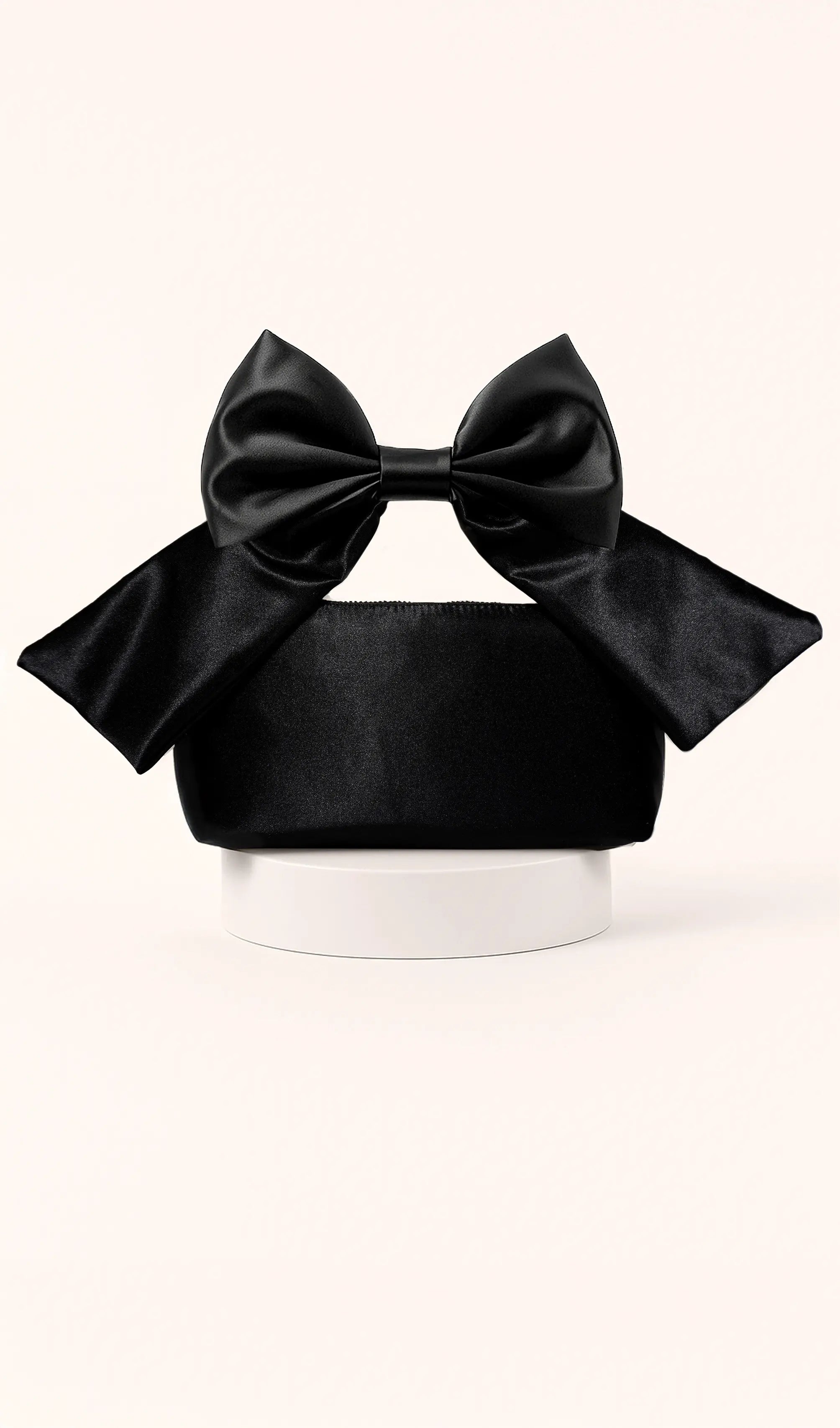 Satin Bow Bag (Black)