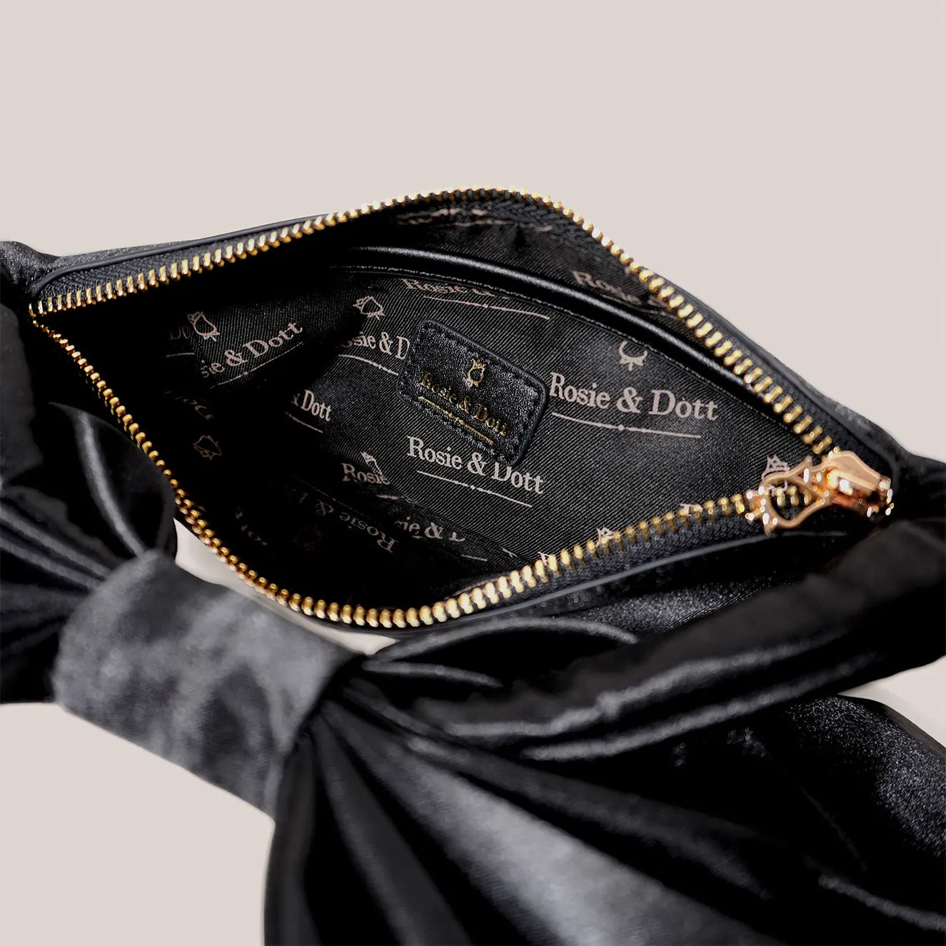 Satin Bow Bag (Black)