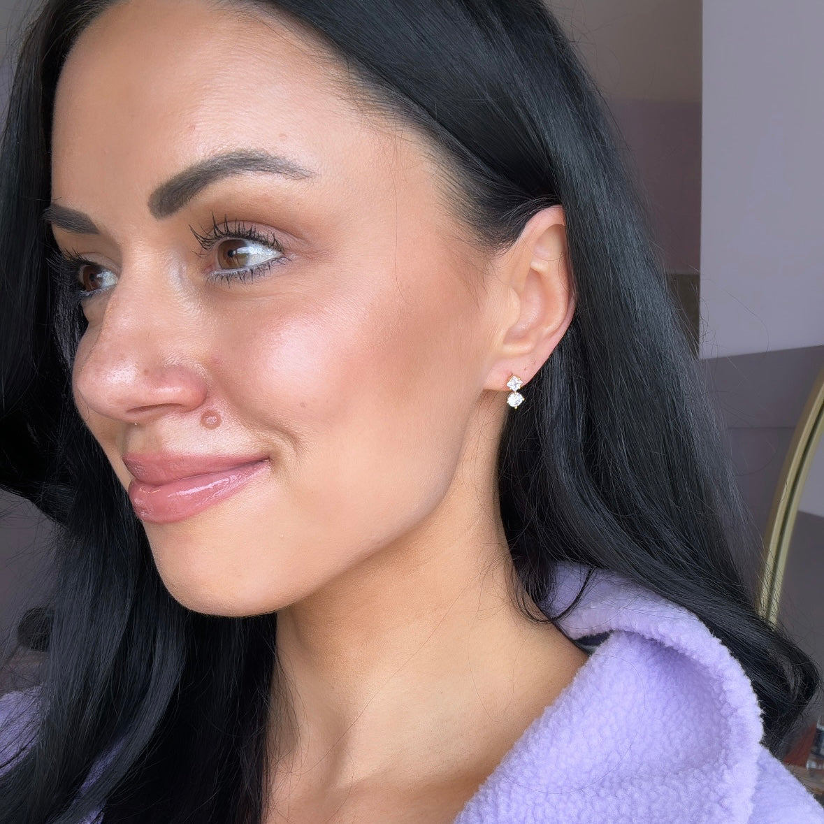 Double Diamond Studs (Gold)