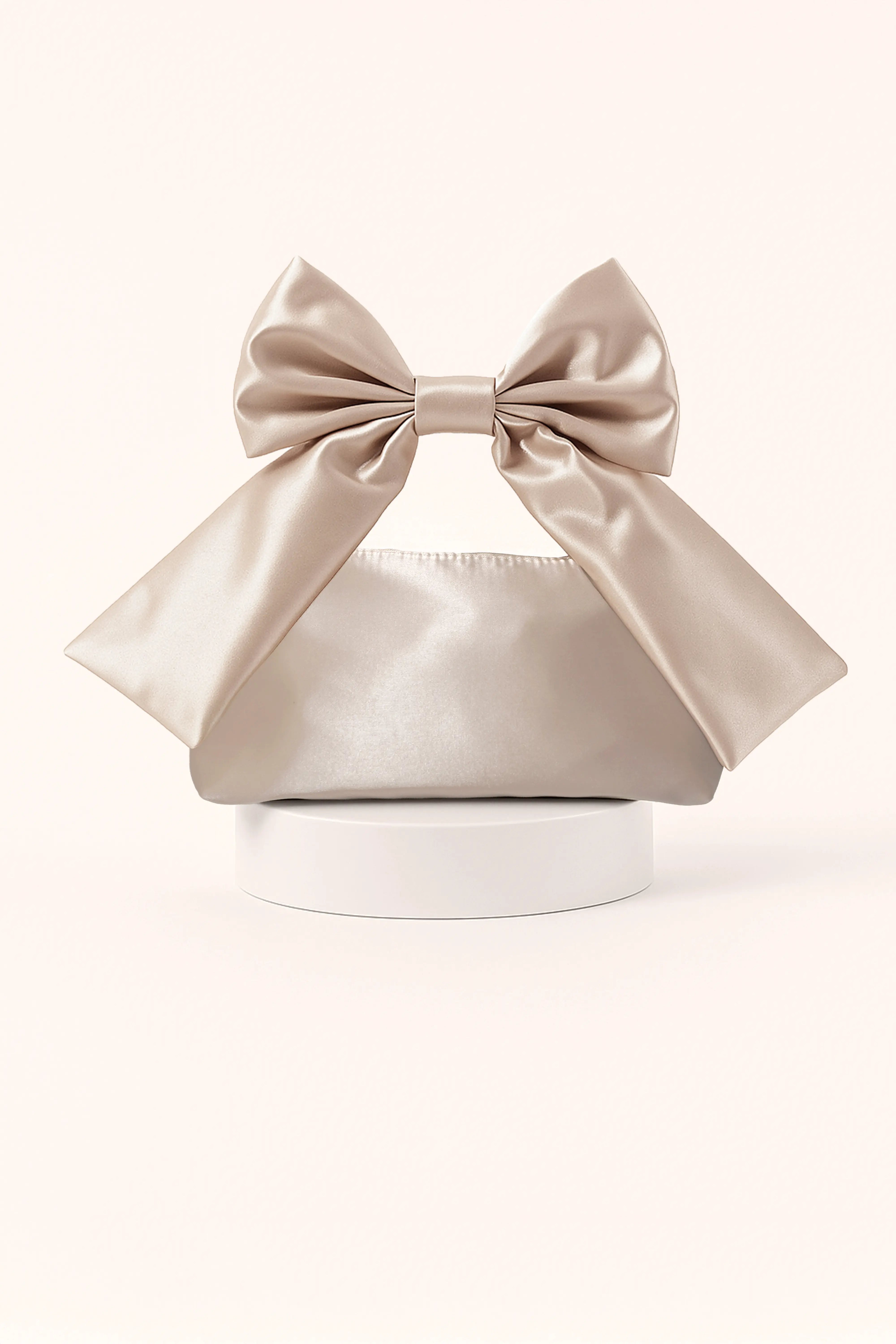 Satin Bow Bag (Champagne)