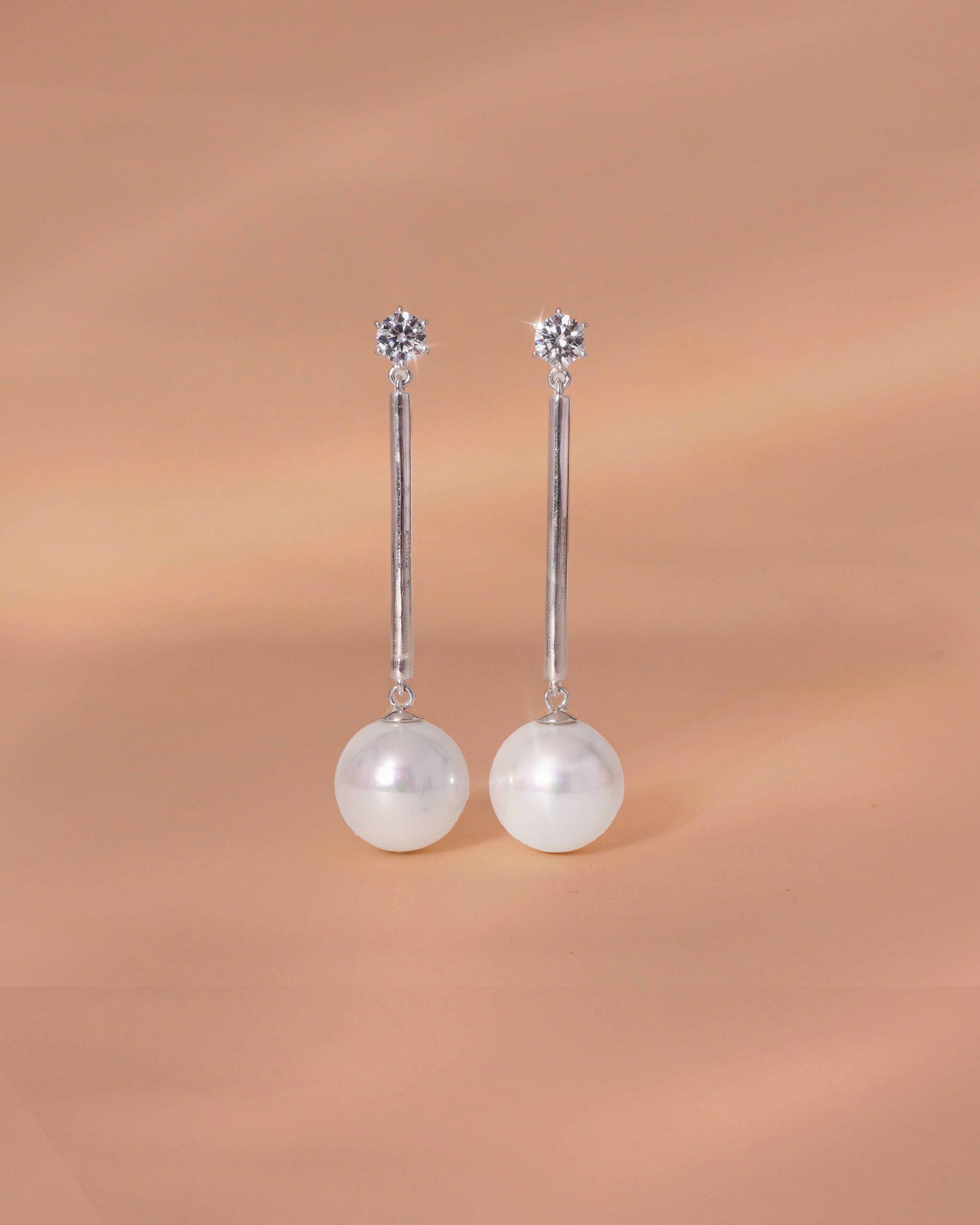 Classic Pearl Drop Earrings (Silver)