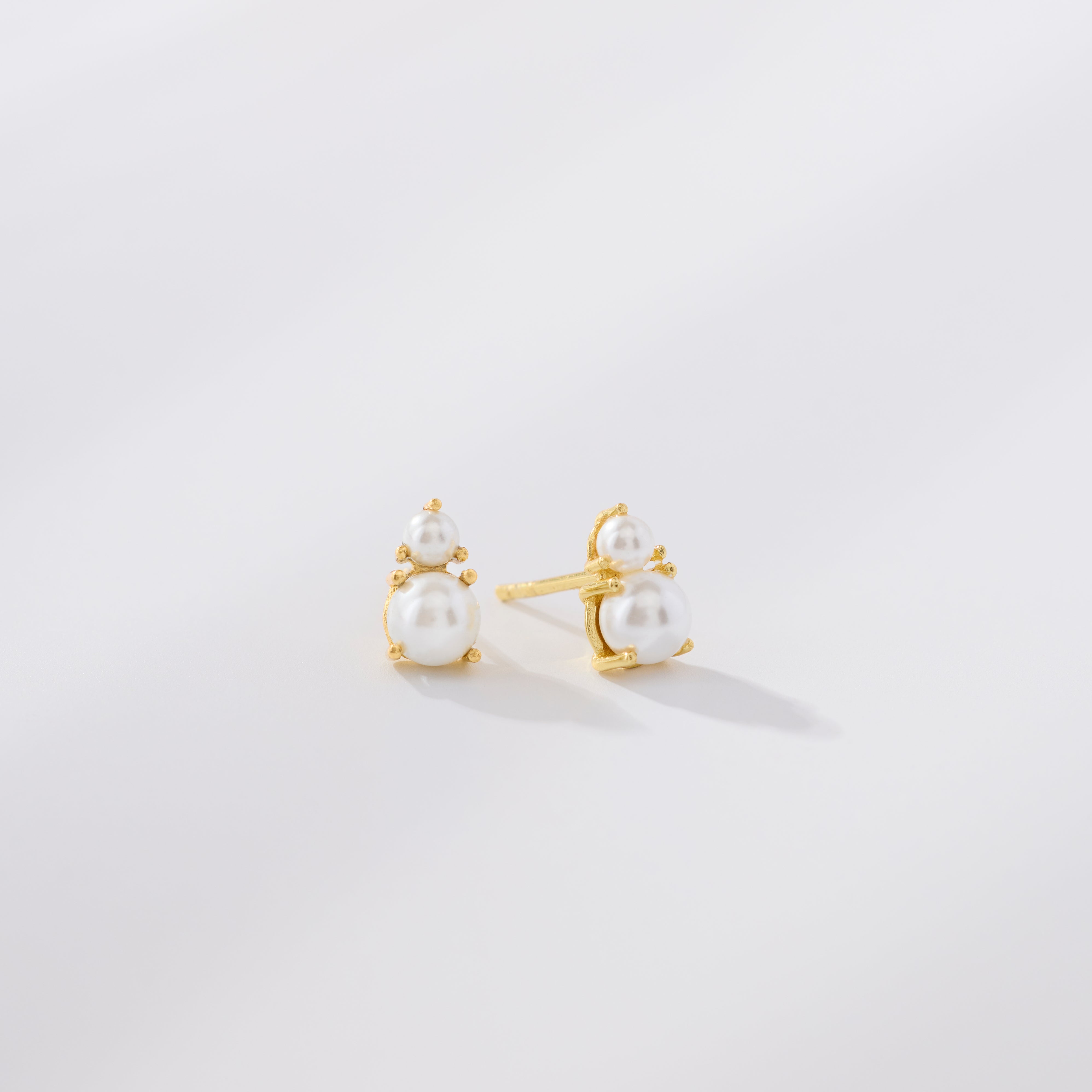 Mini Double Pearl Studs