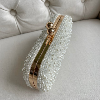 Cluster Pearl Clutch Bag (Gold)