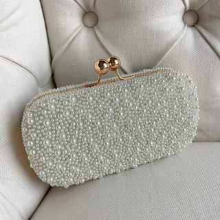 Cluster Pearl Clutch Bag (Gold)