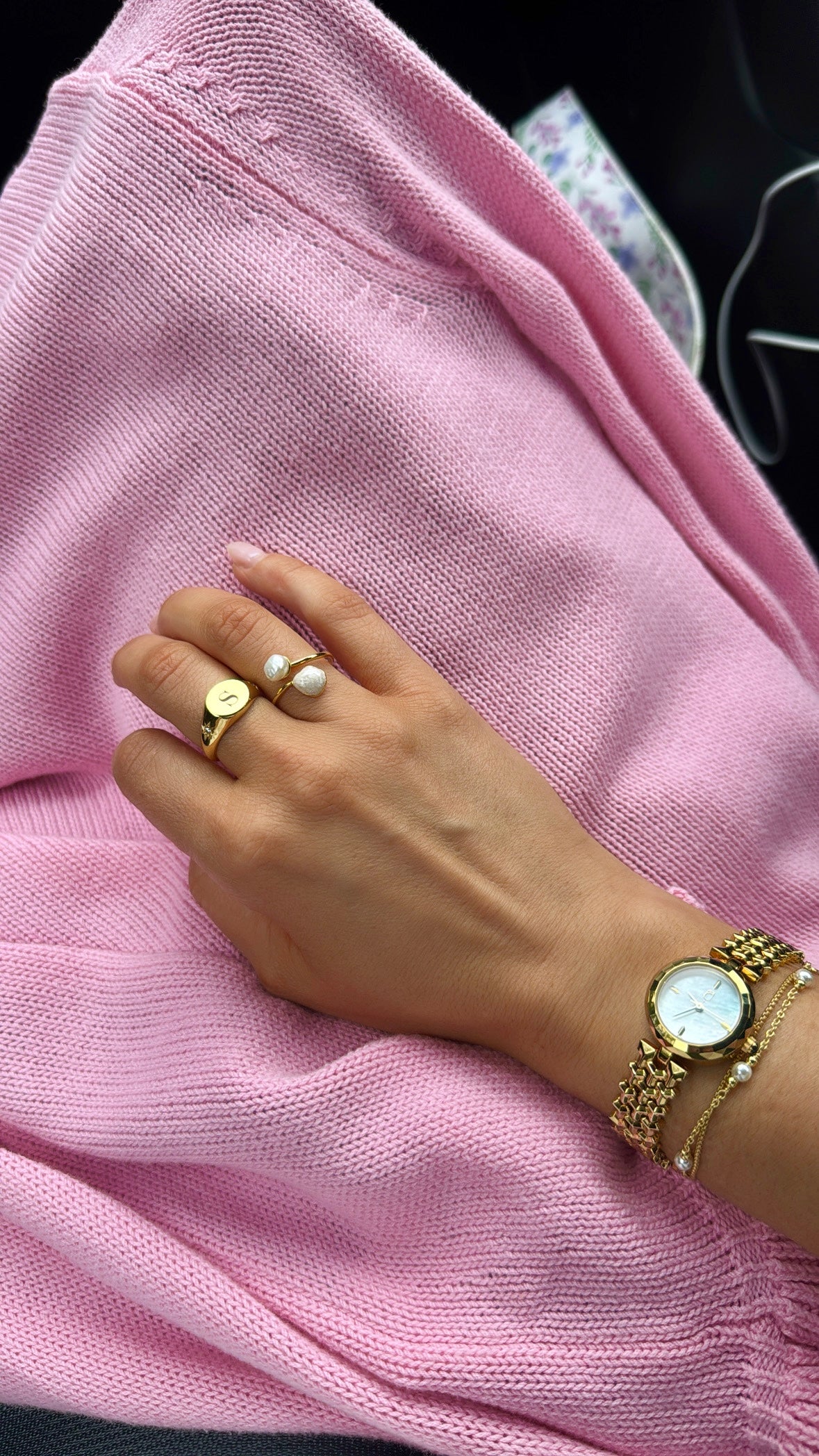 Everly Pearl Ring (Gold)