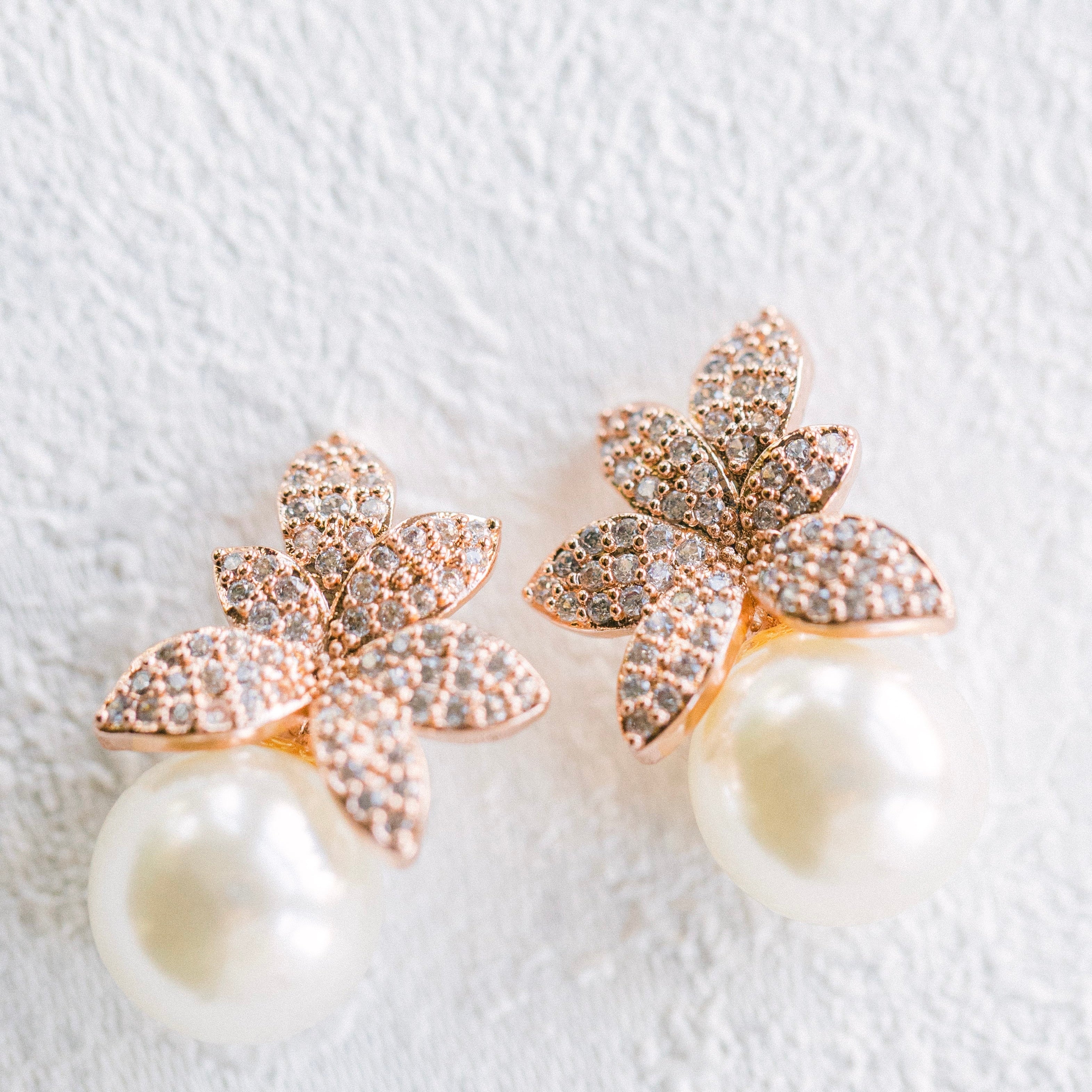 Lotus Earrings (Rose Gold)