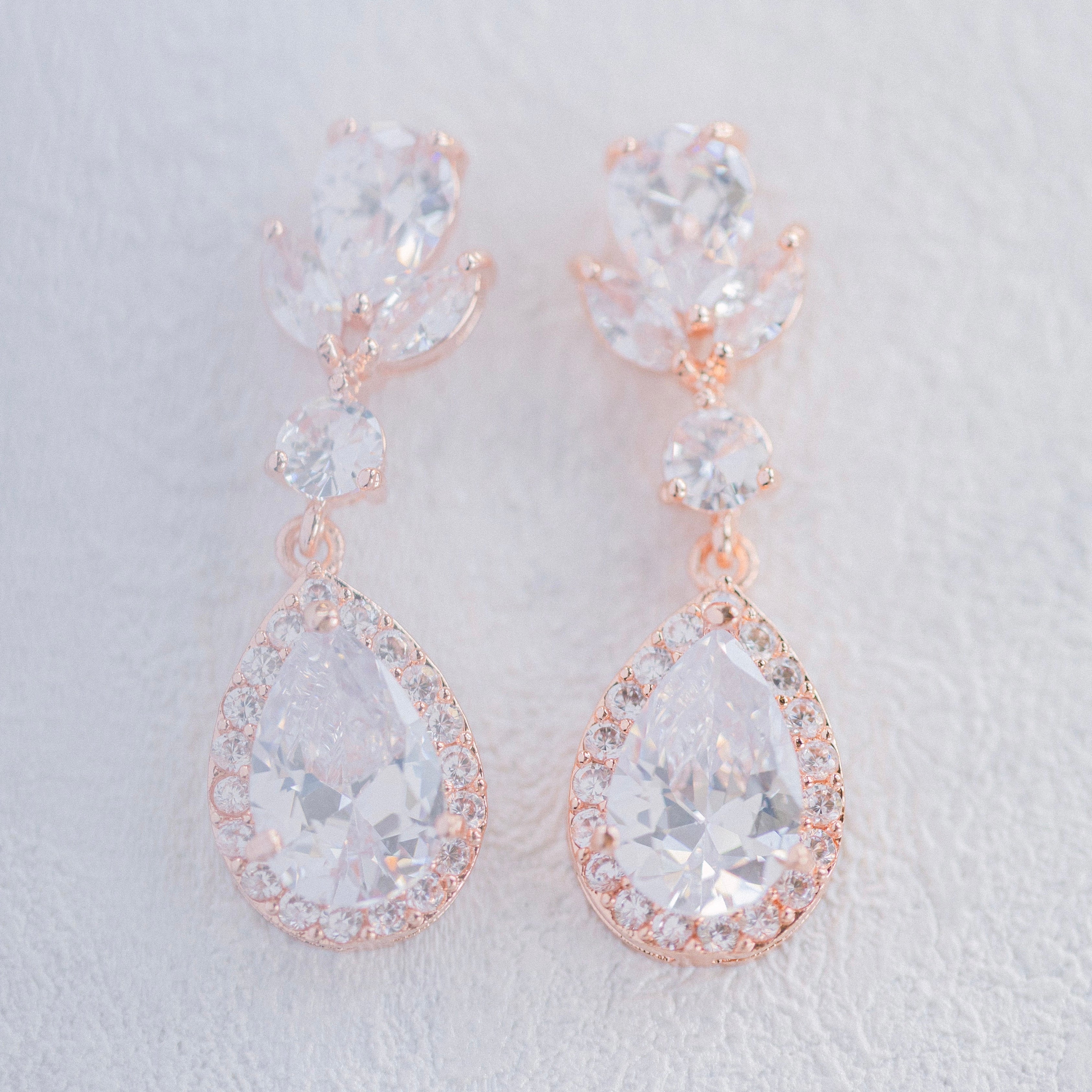 Bedazzled Earrings (Rose Gold)