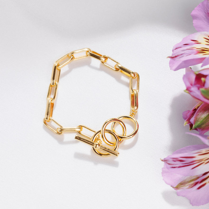 Linked T-Bar Bracelet (Gold)