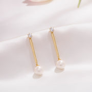 Classic Pearl Drop Earrings (Gold)