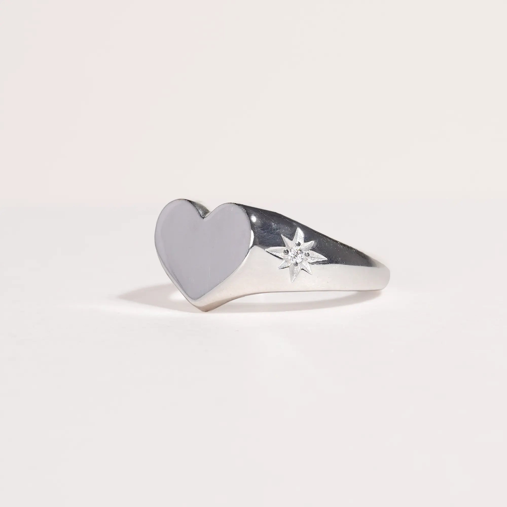 Heart Initial Ring (Silver)