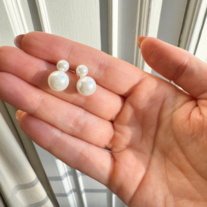 Double Pearl Stud (Silver)