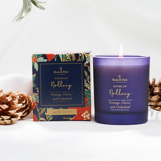 Notes of Nollaig Christmas Candle