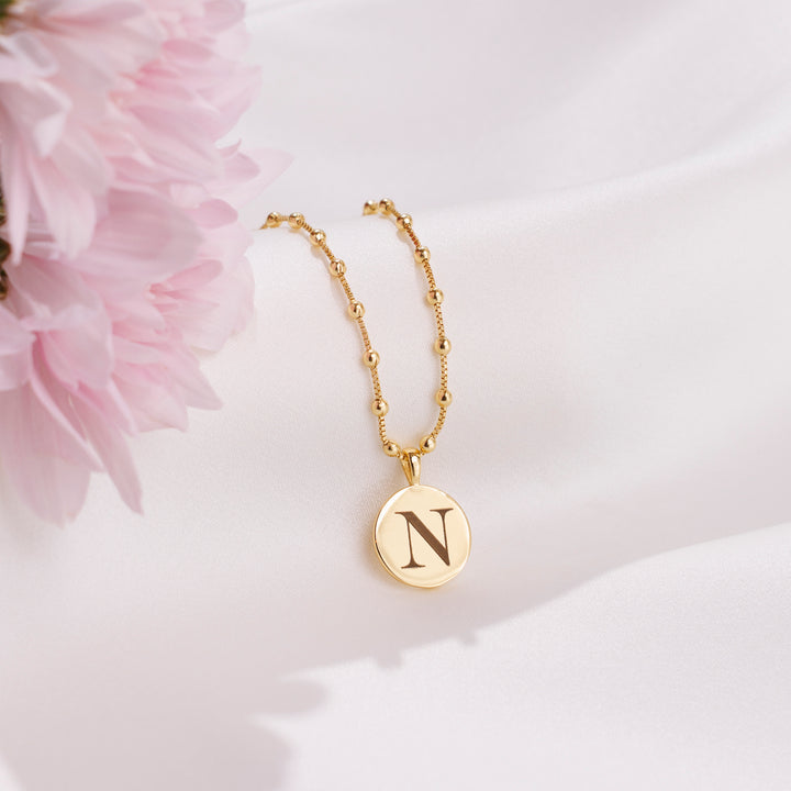 Initial Coin Necklace (Gold)